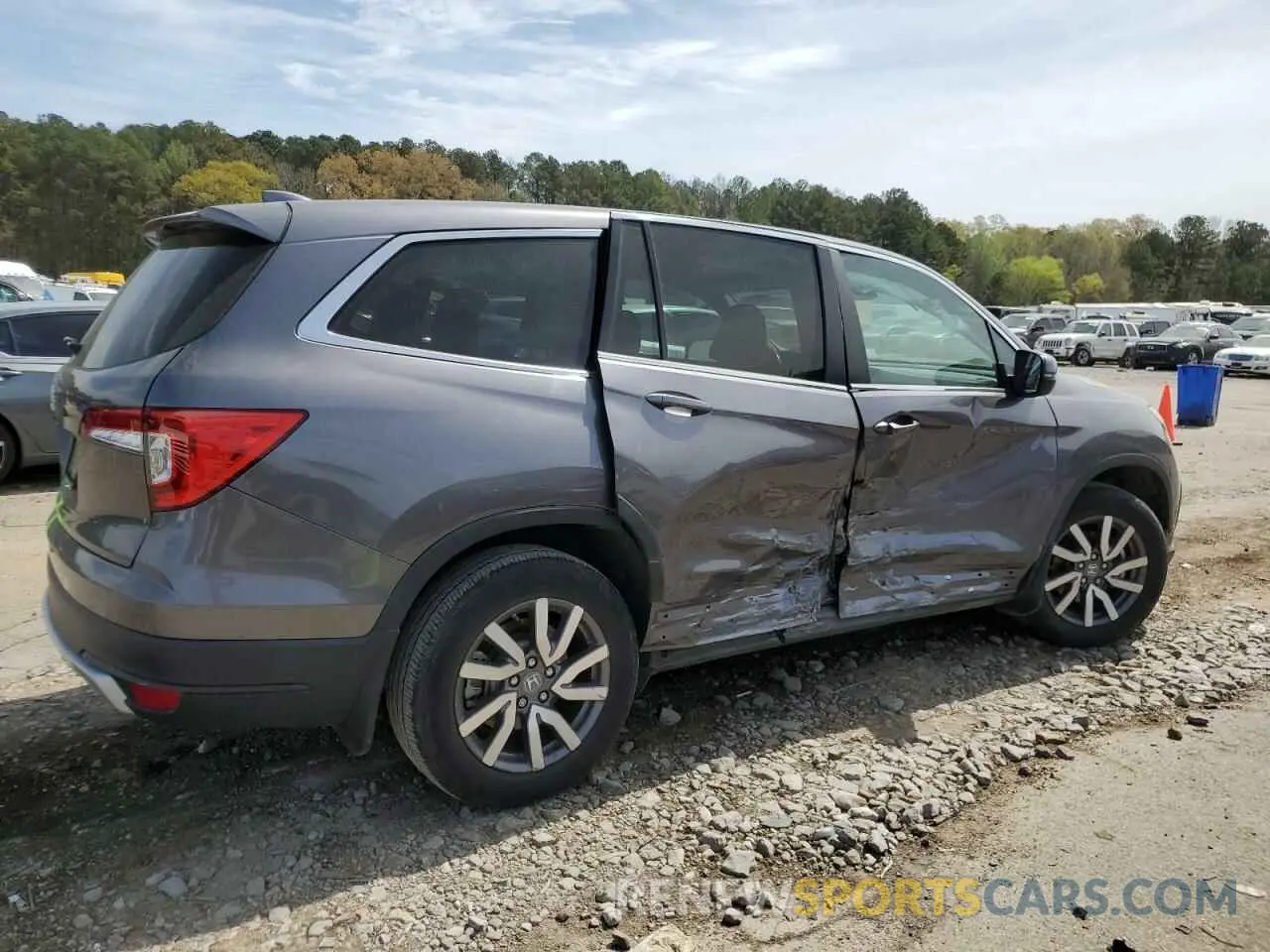 3 fotografías del automóvil dañado 5FNYF5H54NB014880 HONDA PILOT 2022