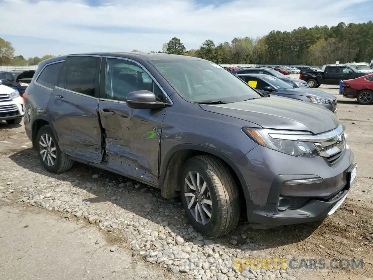 4 fotografías del automóvil dañado 5FNYF5H54NB014880 HONDA PILOT 2022