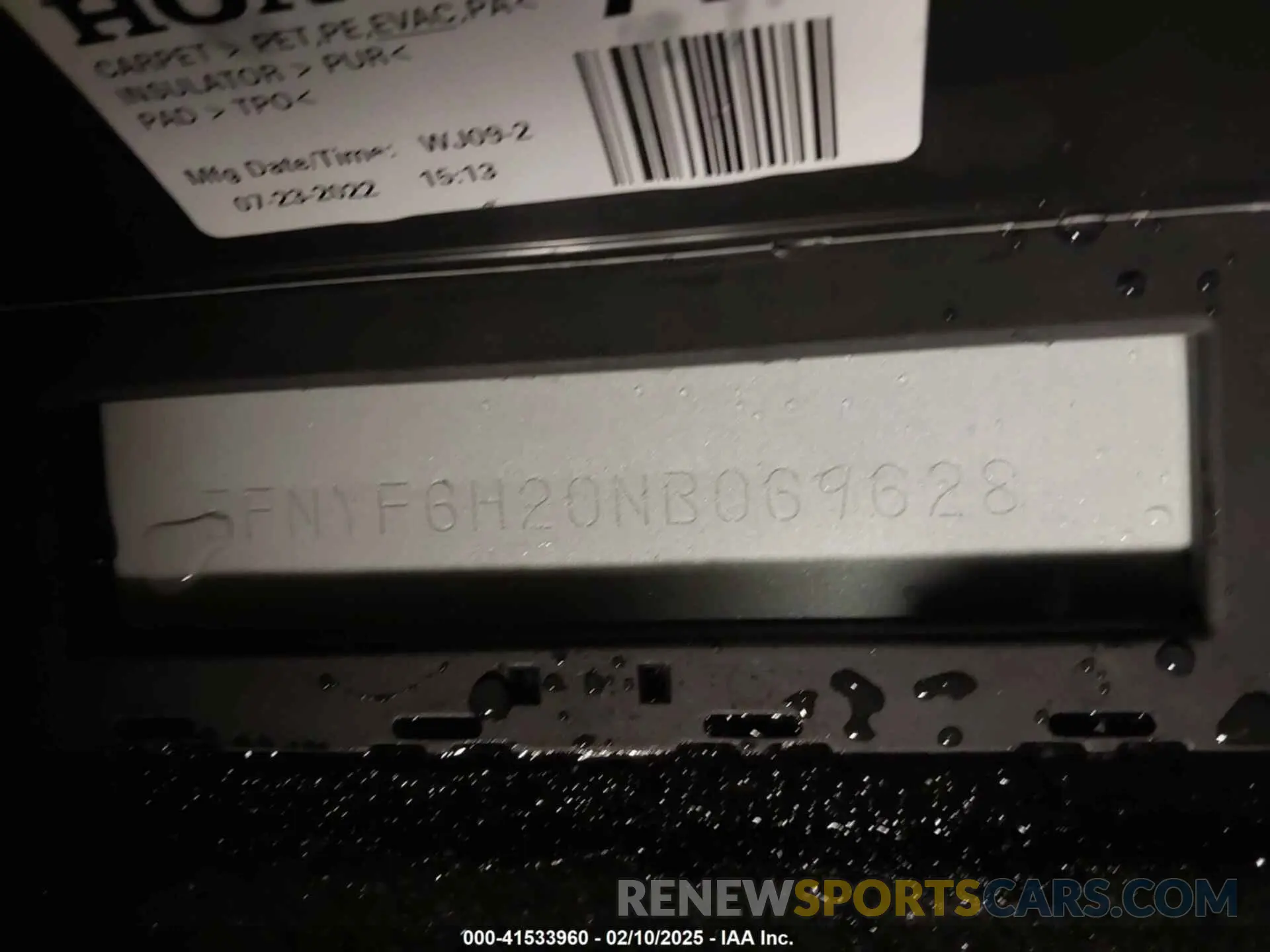 18 fotografías del automóvil dañado 5FNYF6H20NB069628 HONDA PILOT 2022