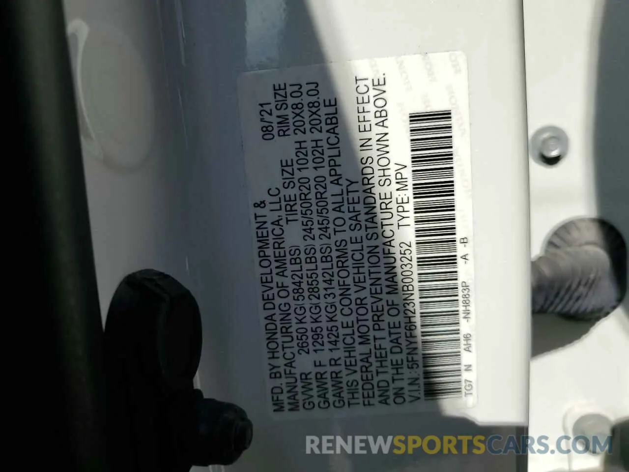 13 fotografías del automóvil dañado 5FNYF6H23NB003252 HONDA PILOT 2022