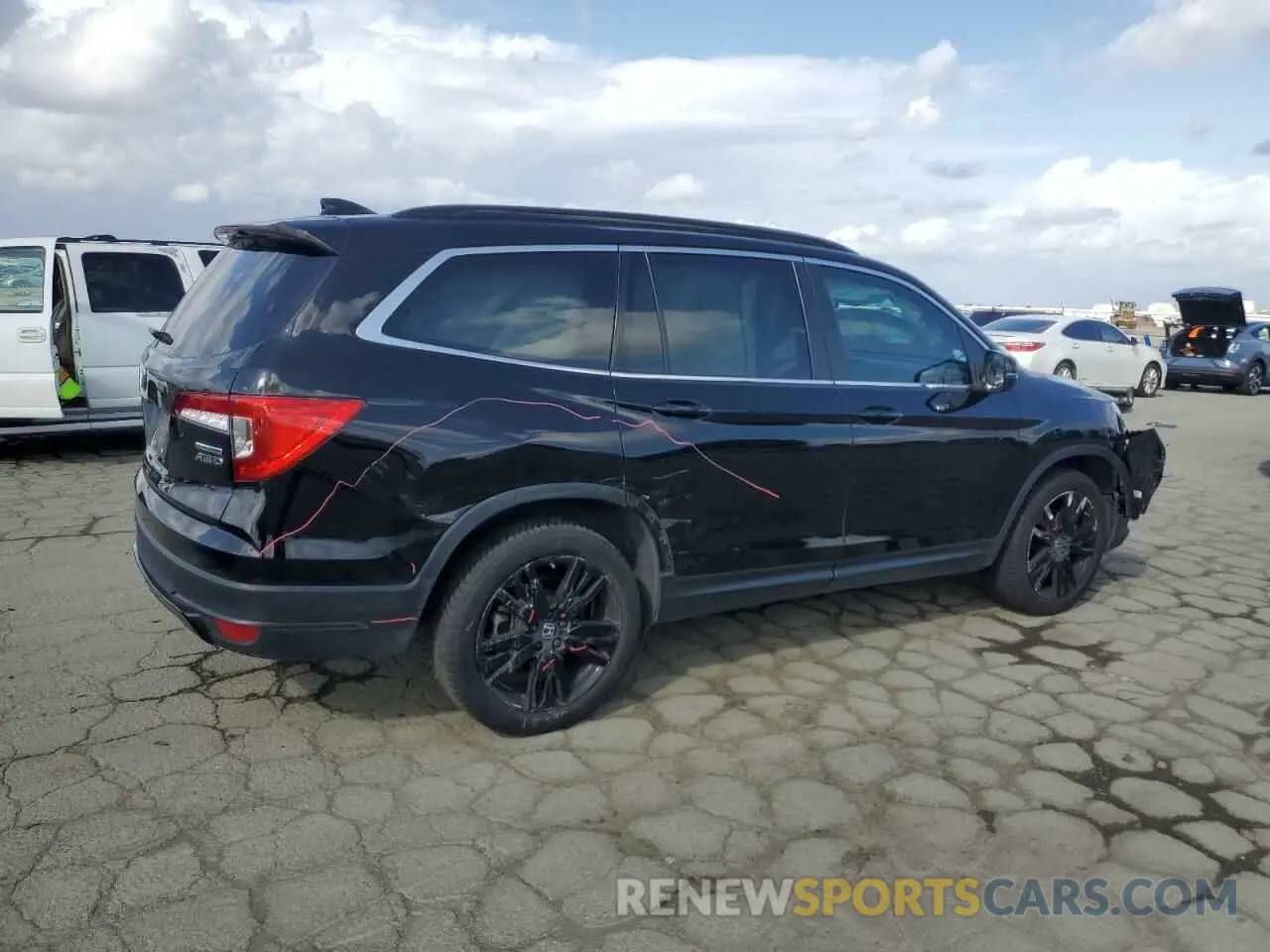 3 fotografías del automóvil dañado 5FNYF6H25NB055899 HONDA PILOT 2022