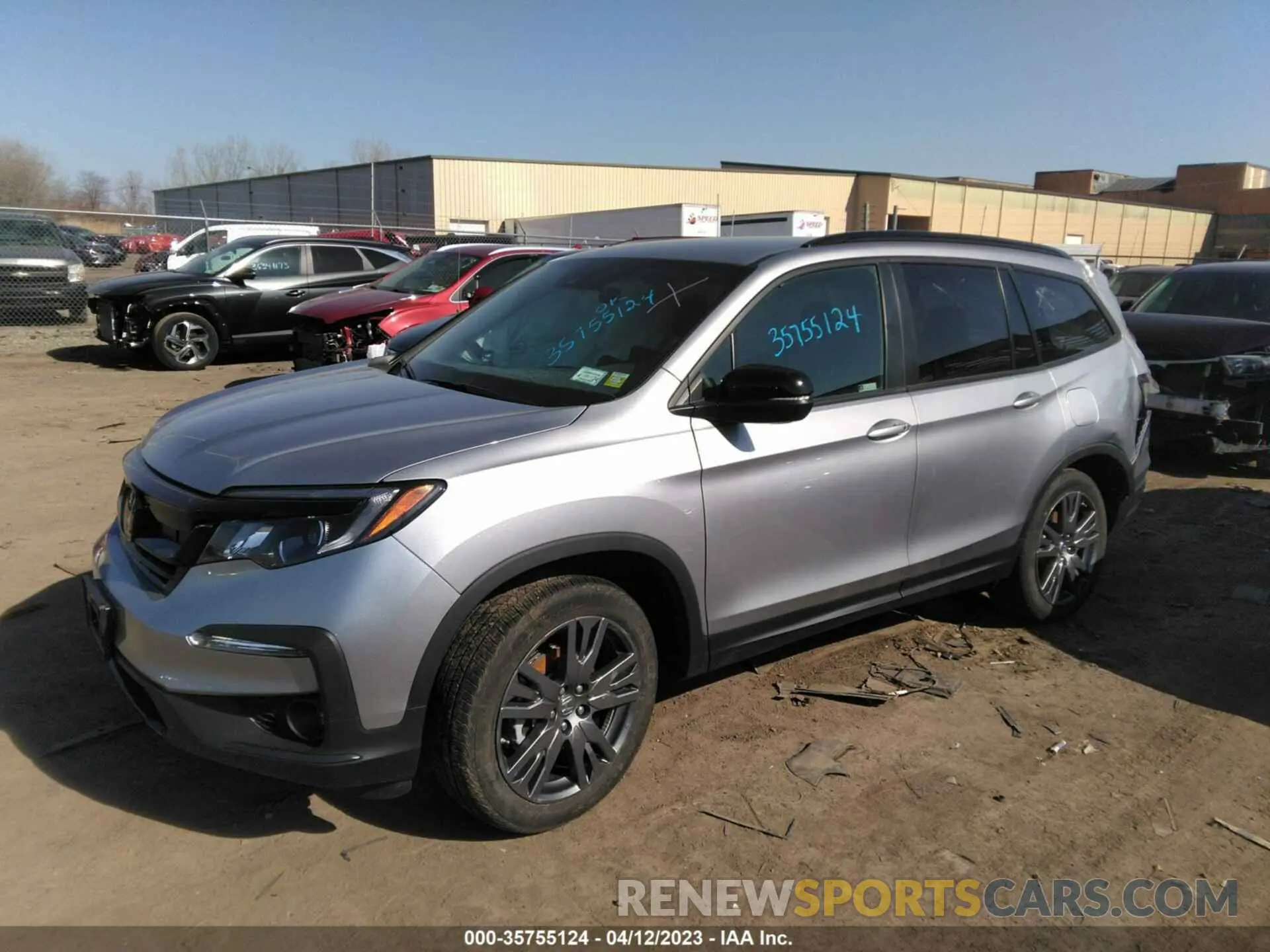 2 fotografías del automóvil dañado 5FNYF6H33NB080275 HONDA PILOT 2022
