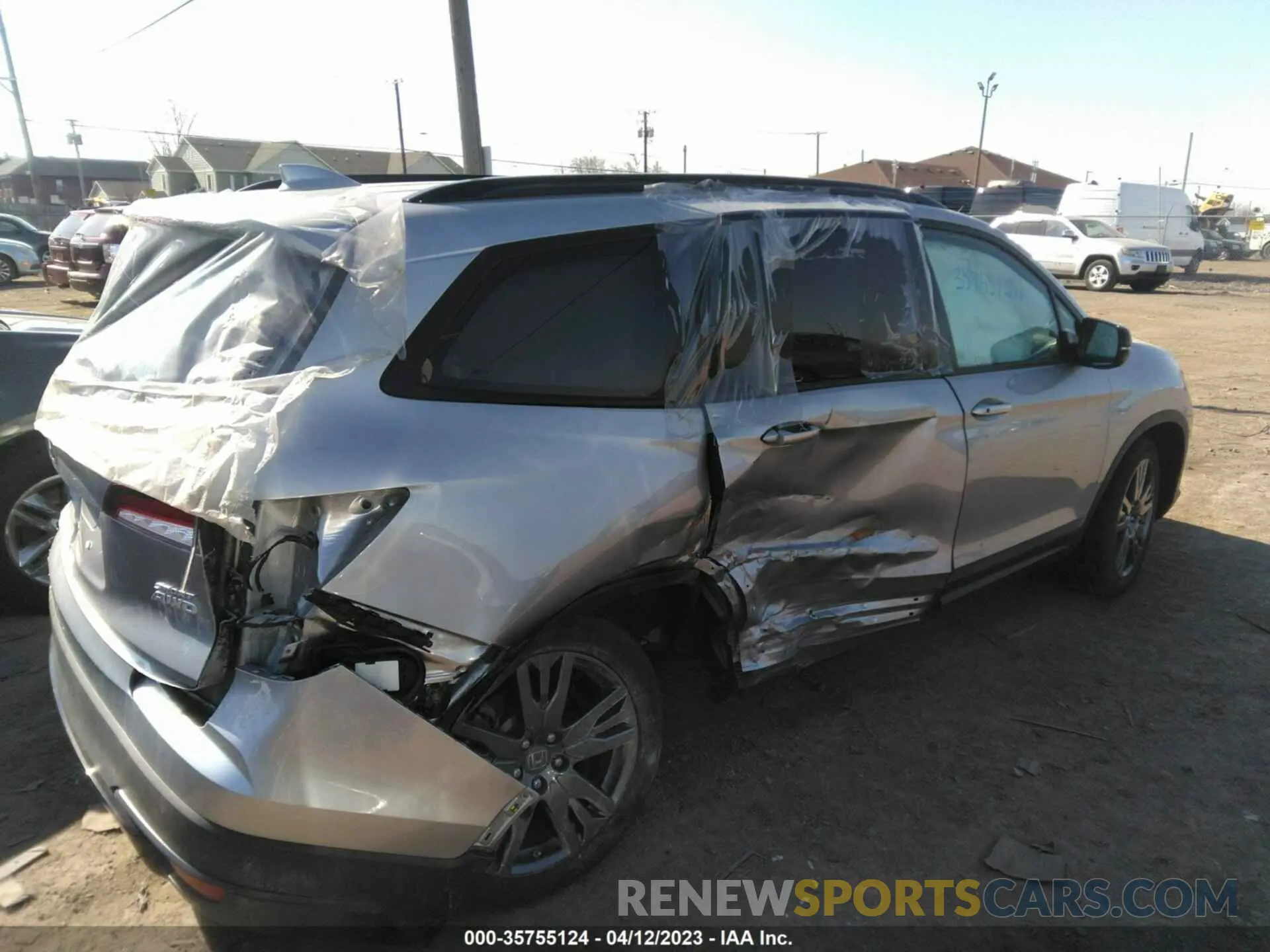 4 fotografías del automóvil dañado 5FNYF6H33NB080275 HONDA PILOT 2022