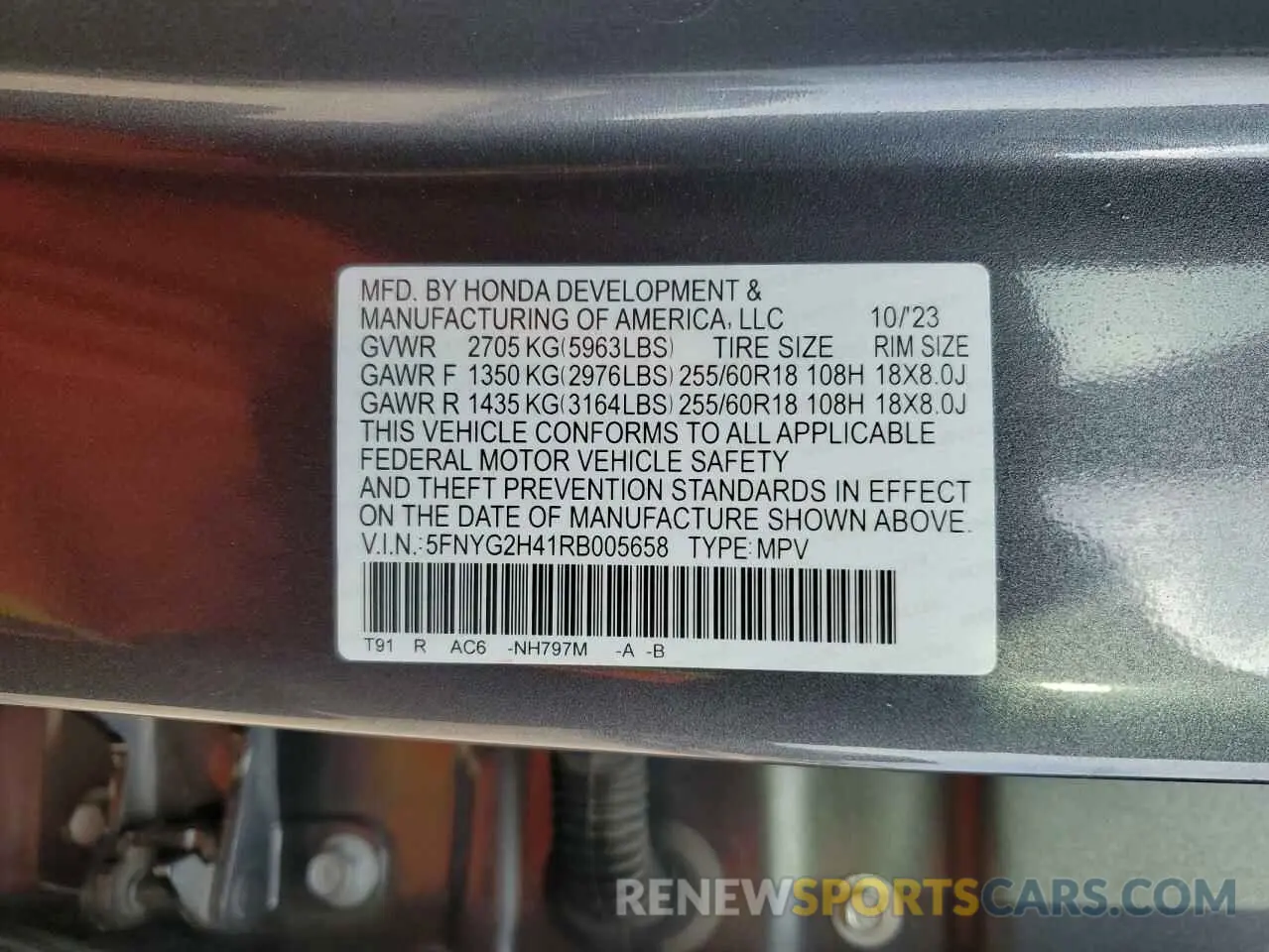 13 fotografías del automóvil dañado 5FNYG2H41RB005658 HONDA PILOT 2024