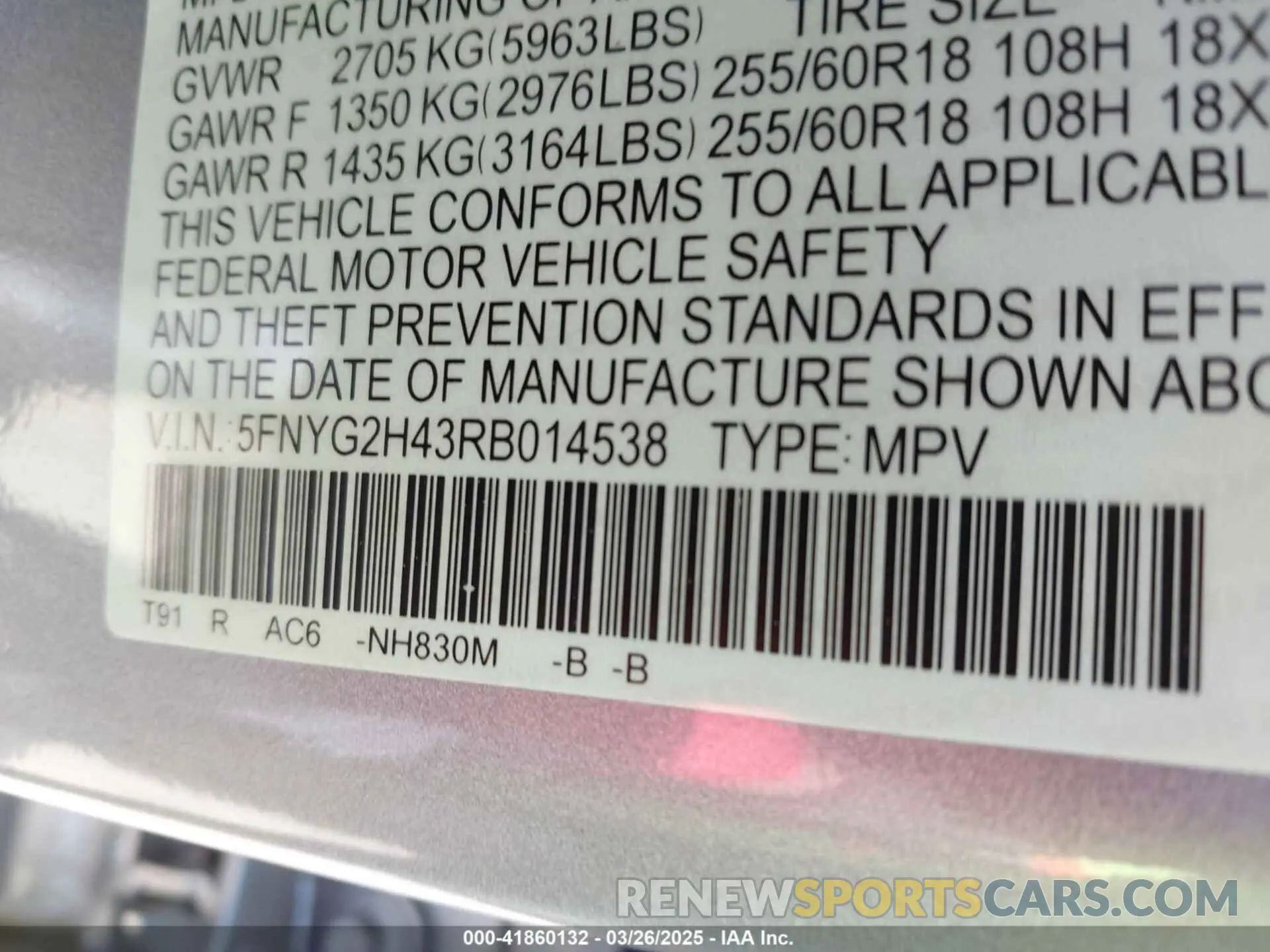 9 fotografías del automóvil dañado 5FNYG2H43RB014538 HONDA PILOT 2024