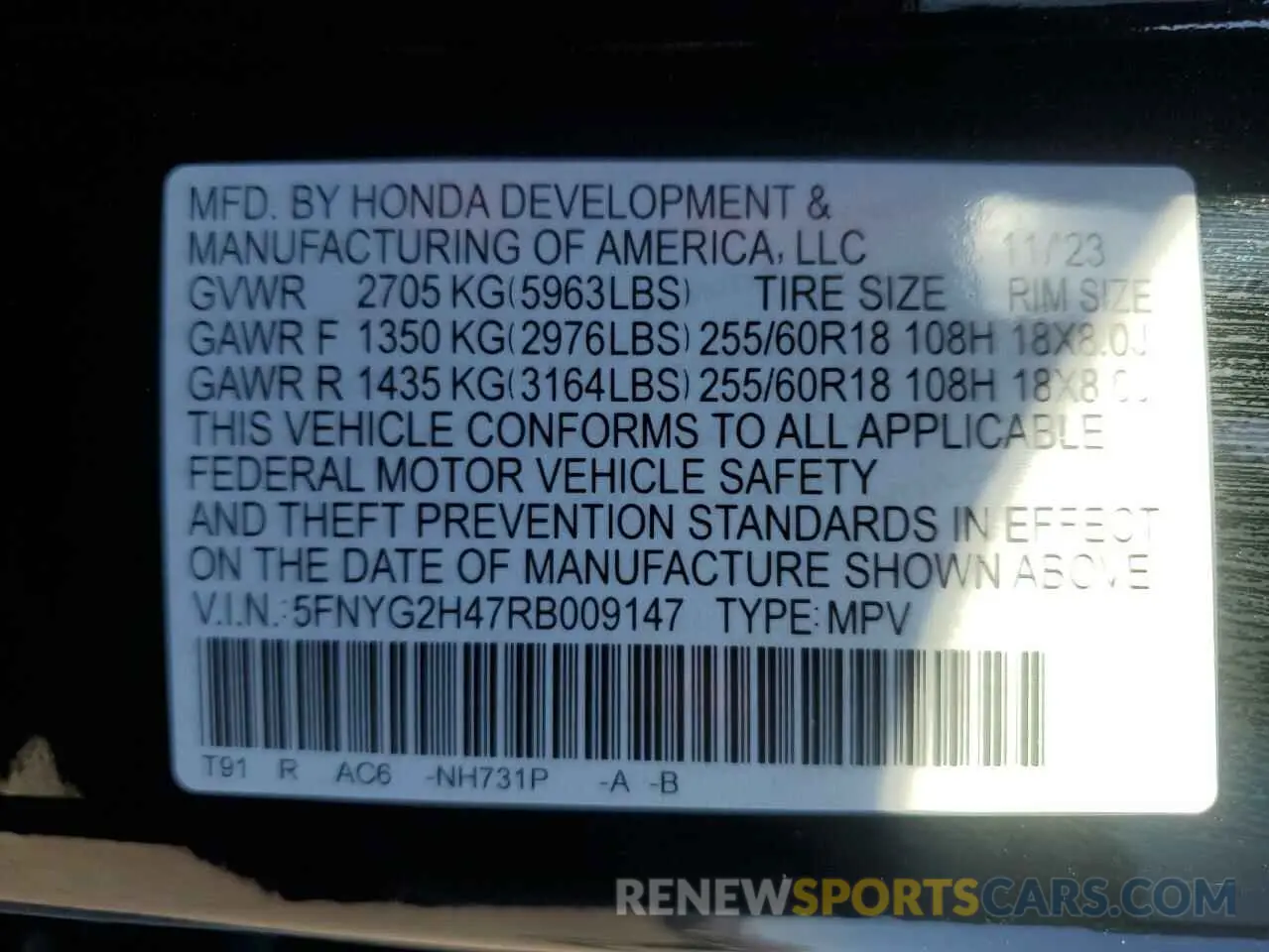 13 fotografías del automóvil dañado 5FNYG2H47RB009147 HONDA PILOT 2024