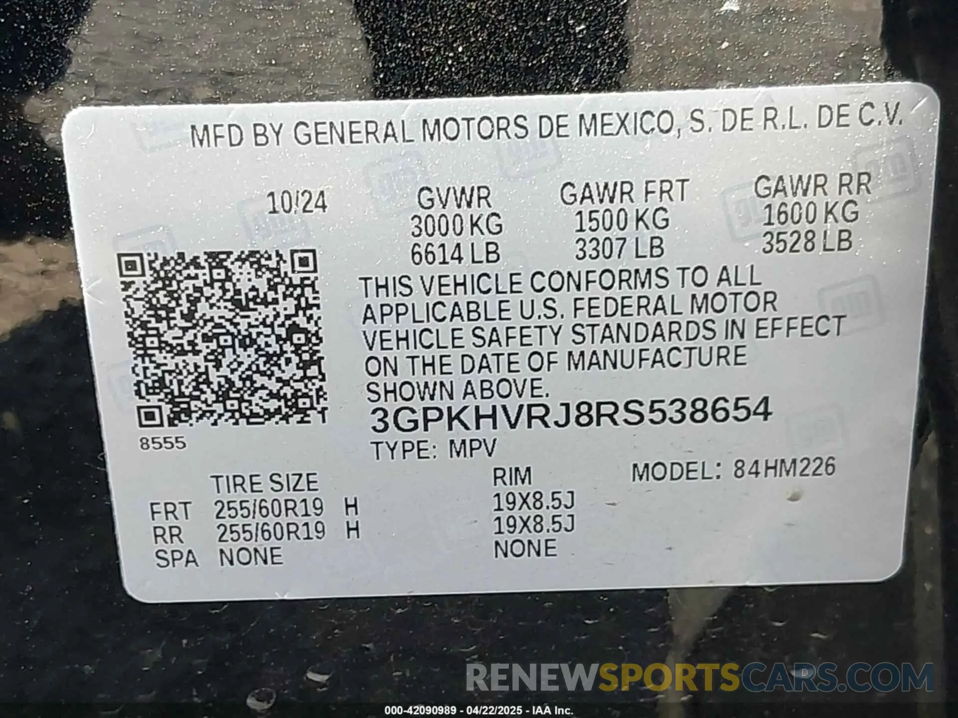 9 fotografías del automóvil dañado 3GPKHVRJ8RS538654 HONDA PROLOGUE 2024