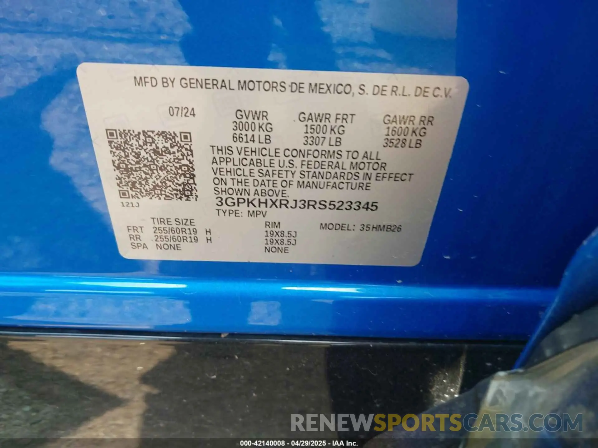 9 fotografías del automóvil dañado 3GPKHXRJ3RS523345 HONDA PROLOGUE 2024