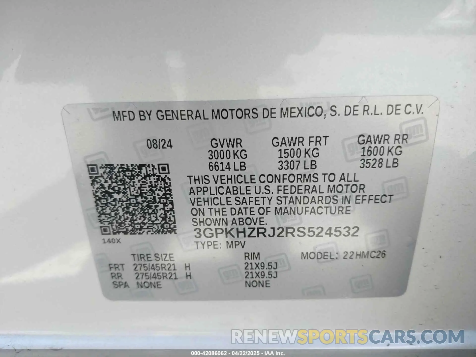 9 fotografías del automóvil dañado 3GPKHZRJ2RS524532 HONDA PROLOGUE 2024