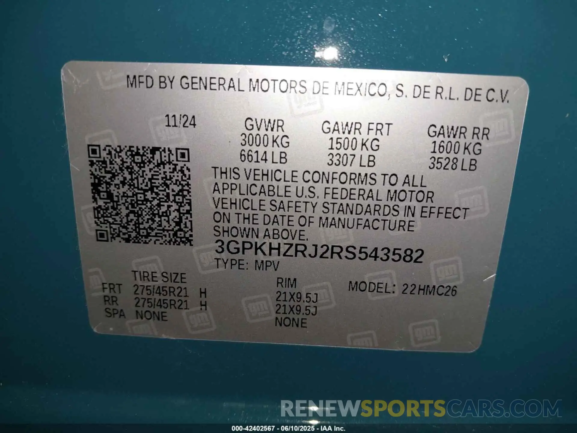 9 fotografías del automóvil dañado 3GPKHZRJ2RS543582 HONDA PROLOGUE 2024