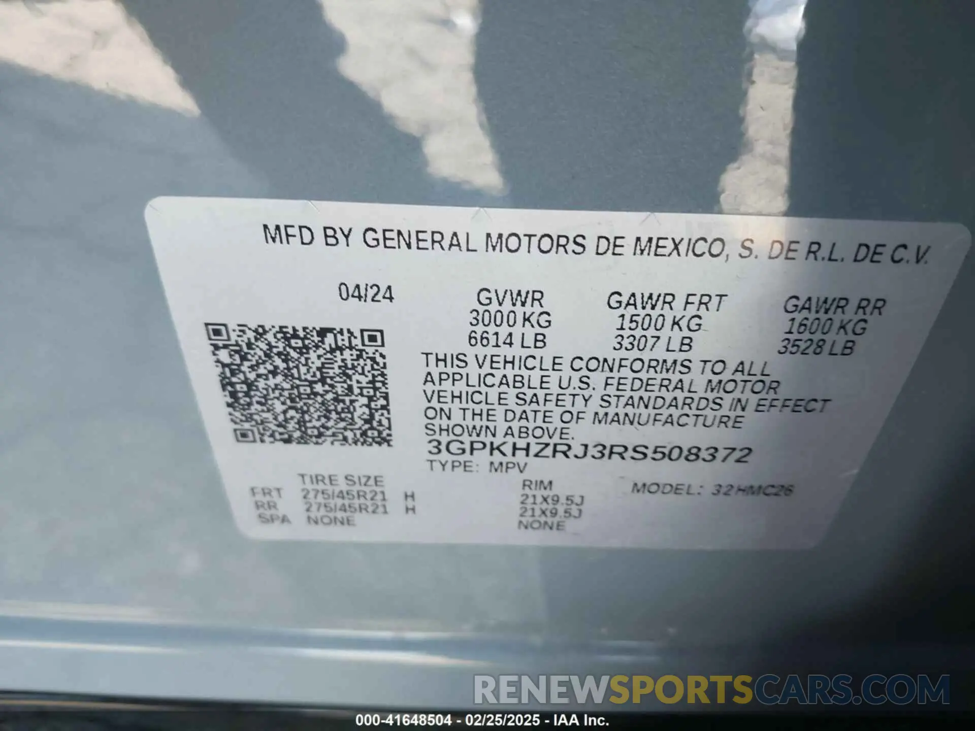 9 fotografías del automóvil dañado 3GPKHZRJ3RS508372 HONDA PROLOGUE 2024