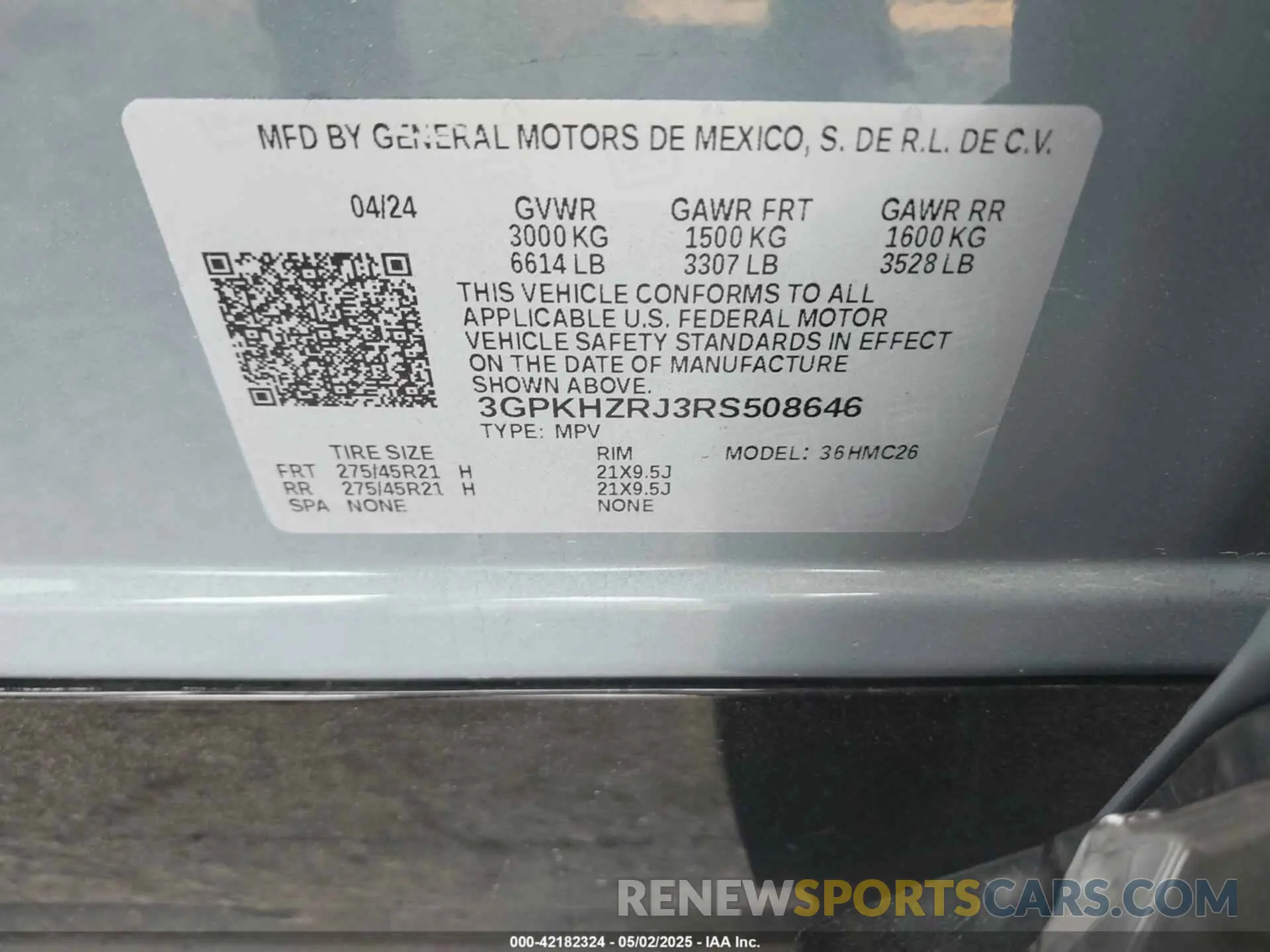 9 fotografías del automóvil dañado 3GPKHZRJ3RS508646 HONDA PROLOGUE 2024