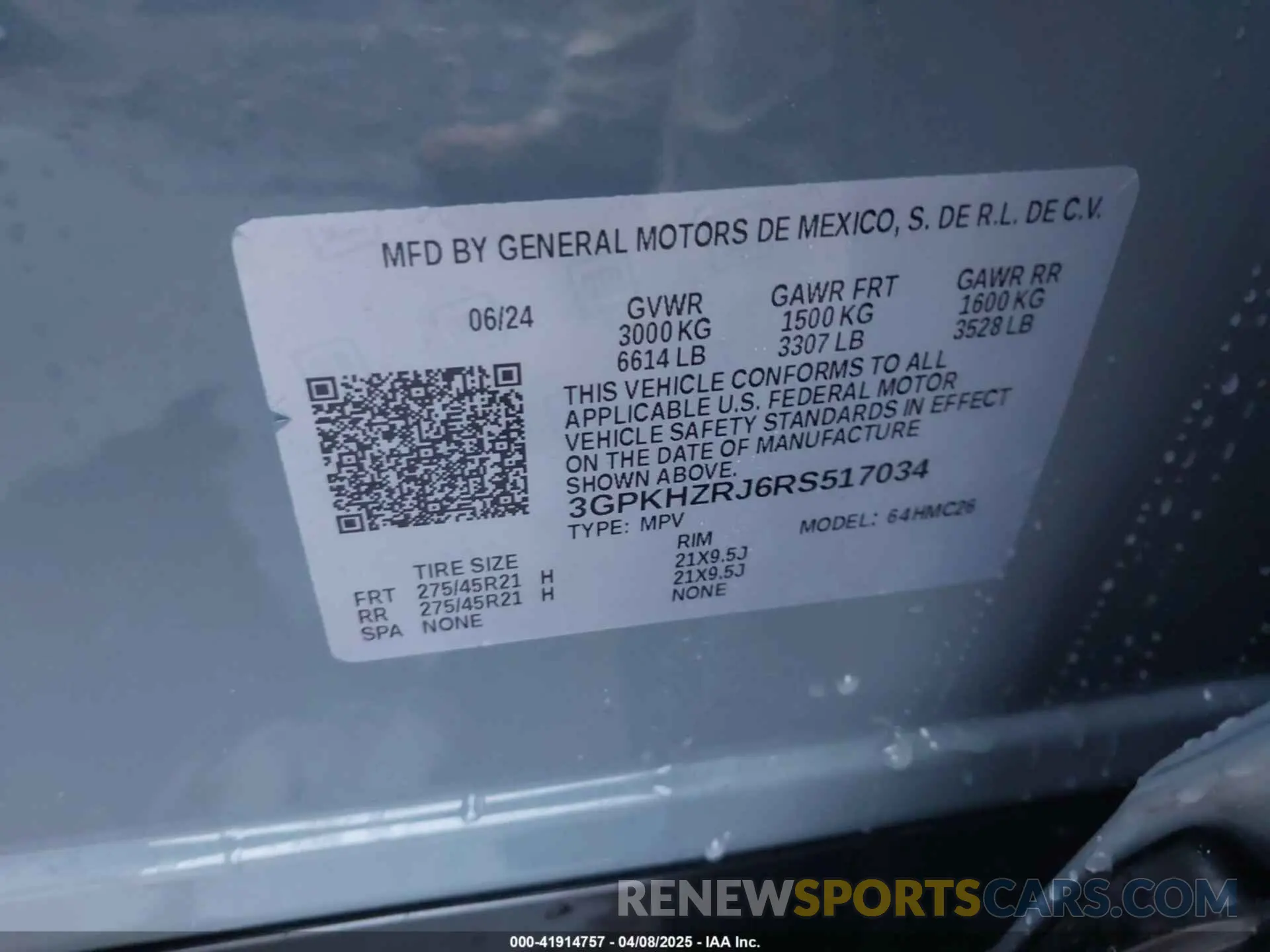 9 fotografías del automóvil dañado 3GPKHZRJ6RS517034 HONDA PROLOGUE 2024