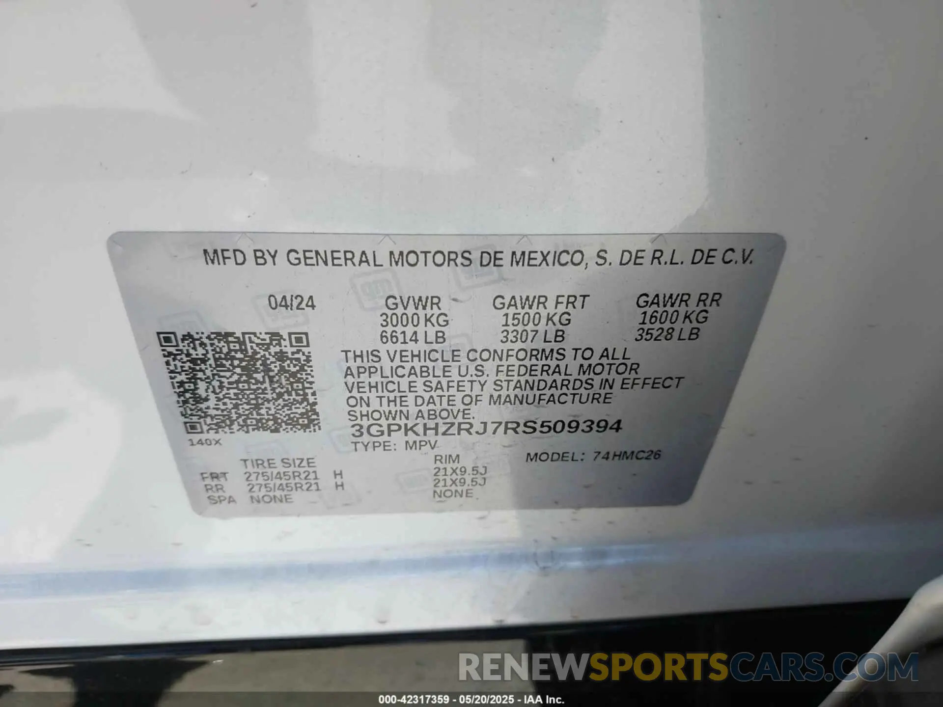 9 fotografías del automóvil dañado 3GPKHZRJ7RS509394 HONDA PROLOGUE 2024