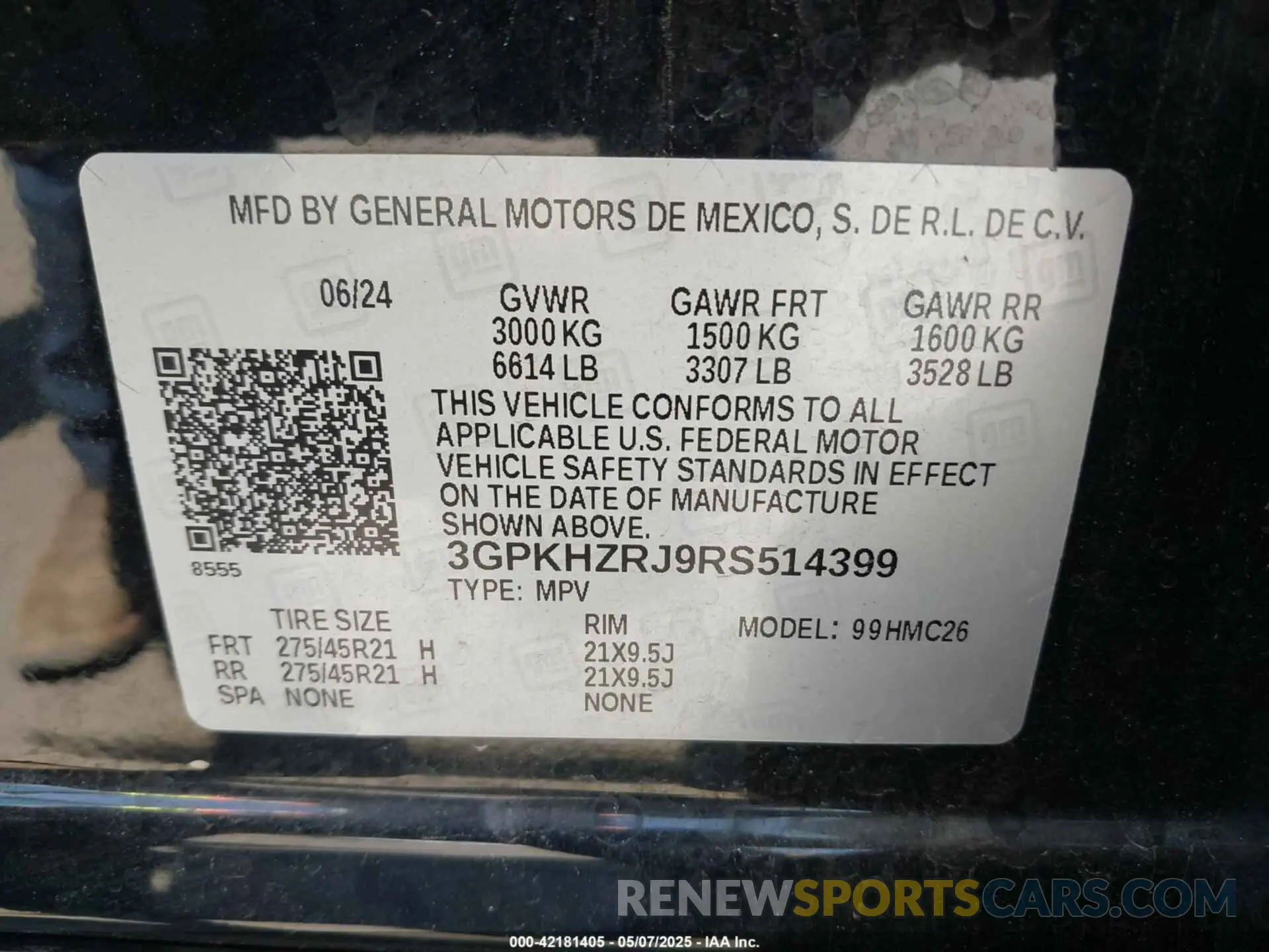 9 fotografías del automóvil dañado 3GPKHZRJ9RS514399 HONDA PROLOGUE 2024