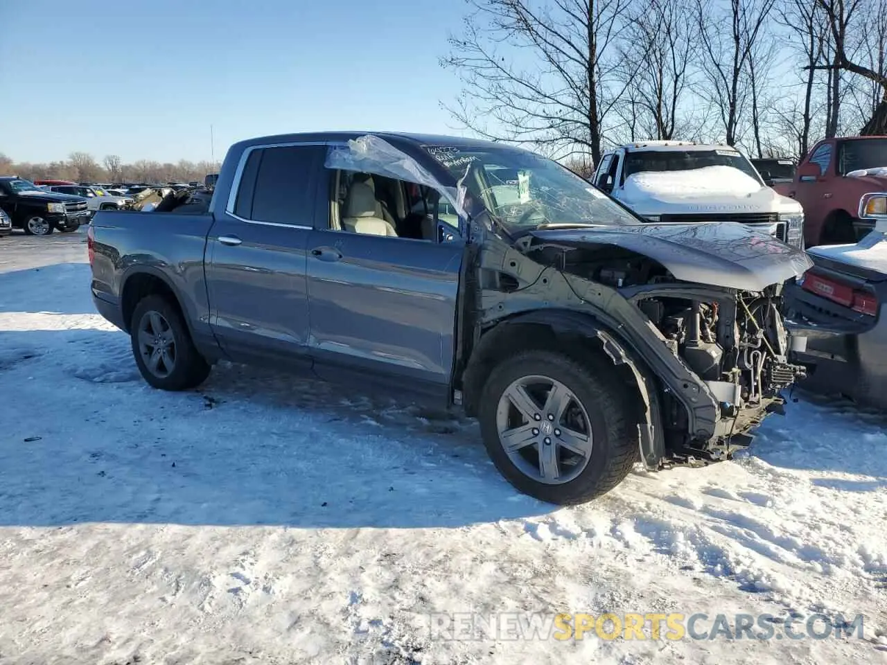 4 fotografías del automóvil dañado 5FPYK3F74MB023122 HONDA RIDGELINE 2021