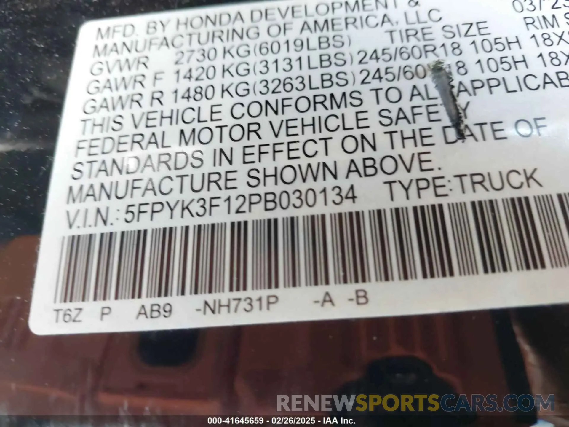 9 fotografías del automóvil dañado 5FPYK3F12PB030134 HONDA RIDGELINE 2023