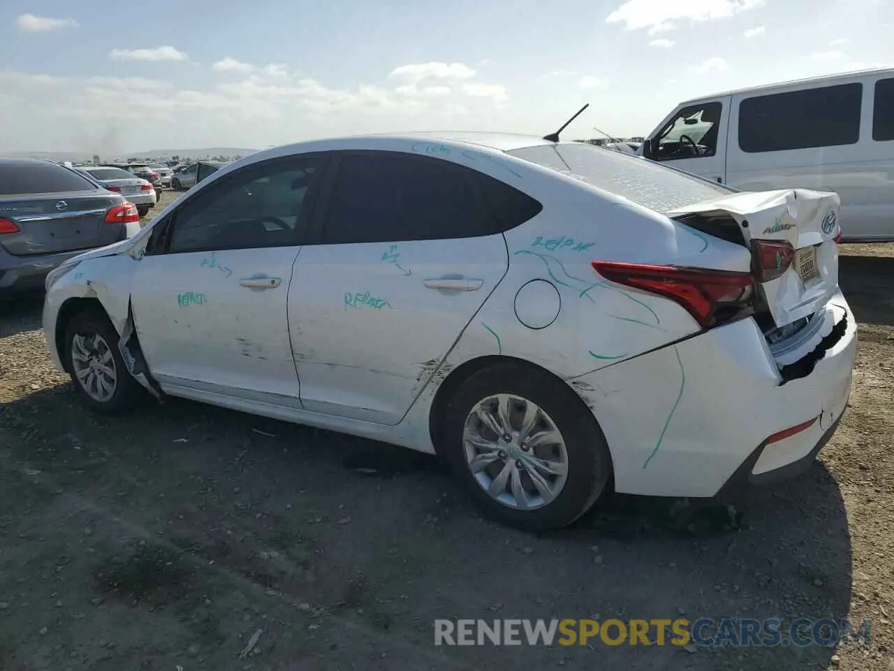 2 fotografías del automóvil dañado 3KPC24A36KE050757 HYUNDAI ACCENT 2019