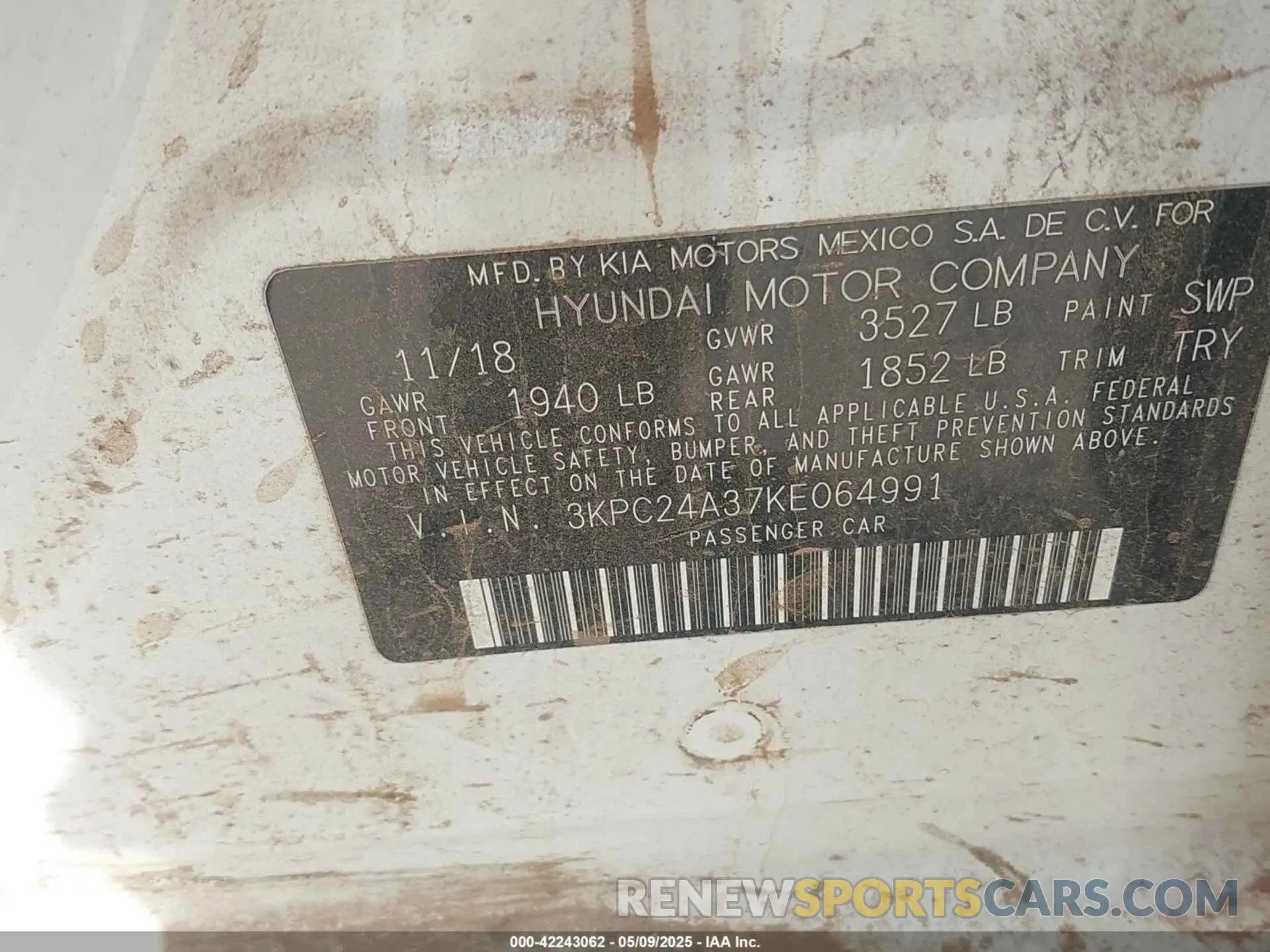 9 fotografías del automóvil dañado 3KPC24A37KE064991 HYUNDAI ACCENT 2019
