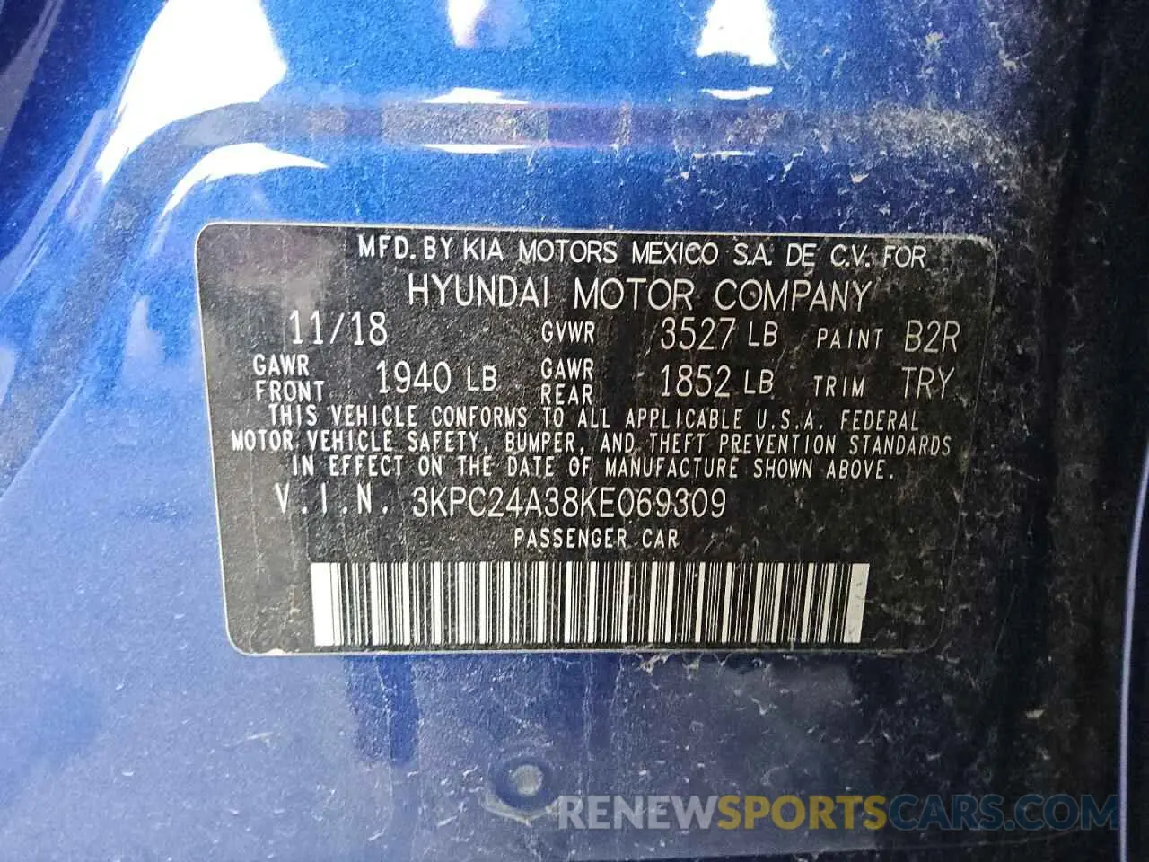13 fotografías del automóvil dañado 3KPC24A38KE069309 HYUNDAI ACCENT 2019