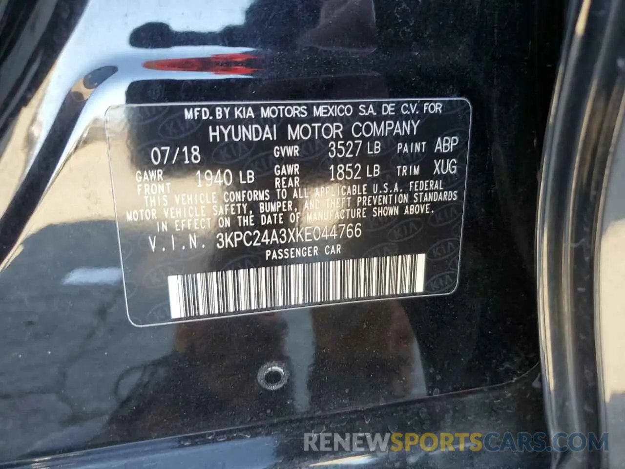 12 fotografías del automóvil dañado 3KPC24A3XKE044766 HYUNDAI ACCENT 2019