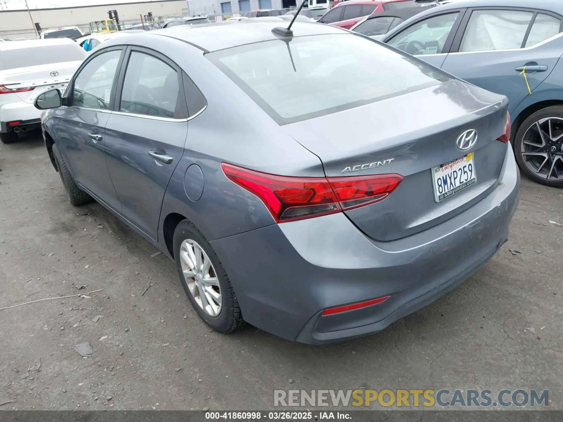 3 fotografías del automóvil dañado 3KPC24A62LE094198 HYUNDAI ACCENT 2020