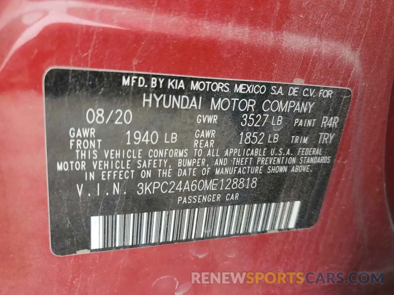 13 fotografías del automóvil dañado 3KPC24A60ME128818 HYUNDAI ACCENT 2021