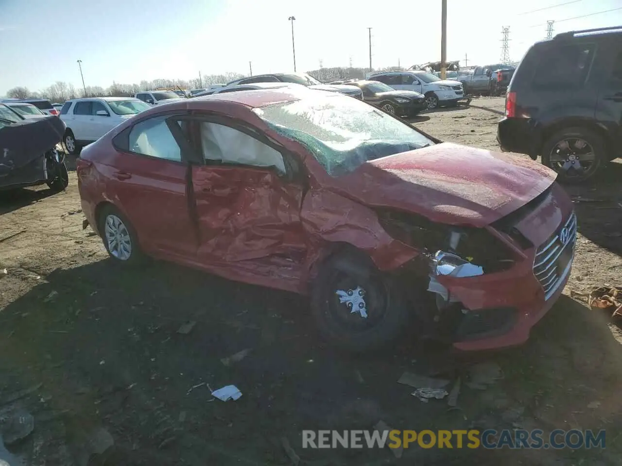 4 fotografías del automóvil dañado 3KPC24A60ME128964 HYUNDAI ACCENT 2021