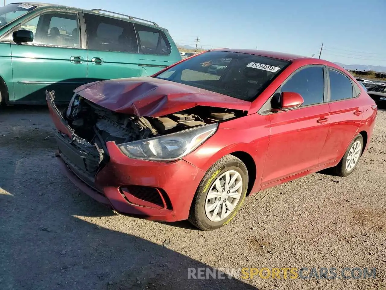 1 fotografías del automóvil dañado 3KPC24A60ME129659 HYUNDAI ACCENT 2021