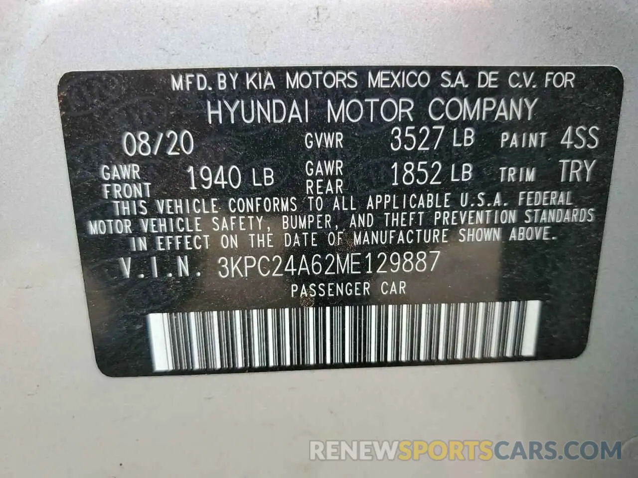 14 fotografías del automóvil dañado 3KPC24A62ME129887 HYUNDAI ACCENT 2021