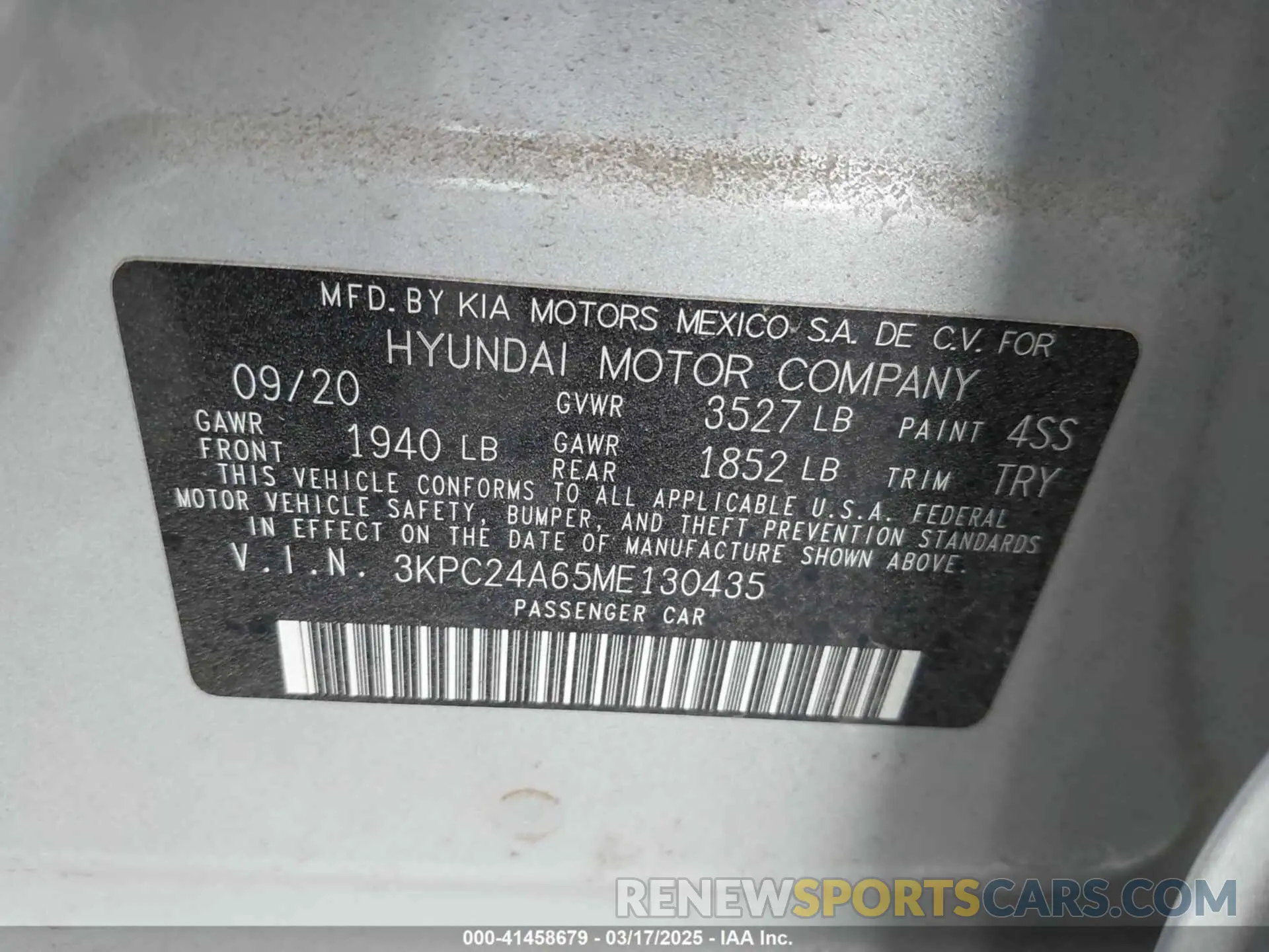 9 fotografías del automóvil dañado 3KPC24A65ME130435 HYUNDAI ACCENT 2021