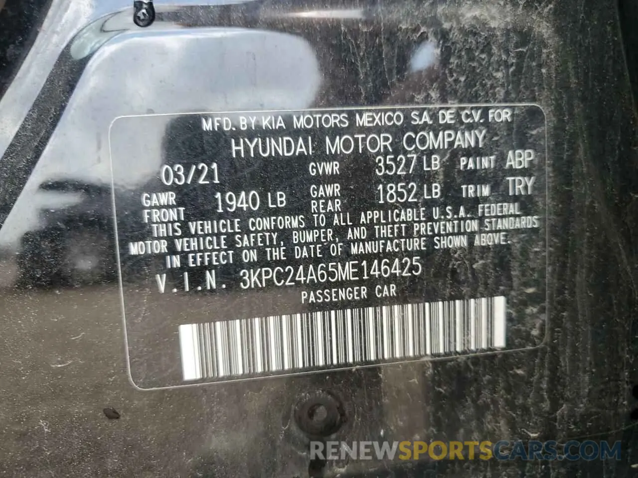 13 fotografías del automóvil dañado 3KPC24A65ME146425 HYUNDAI ACCENT 2021