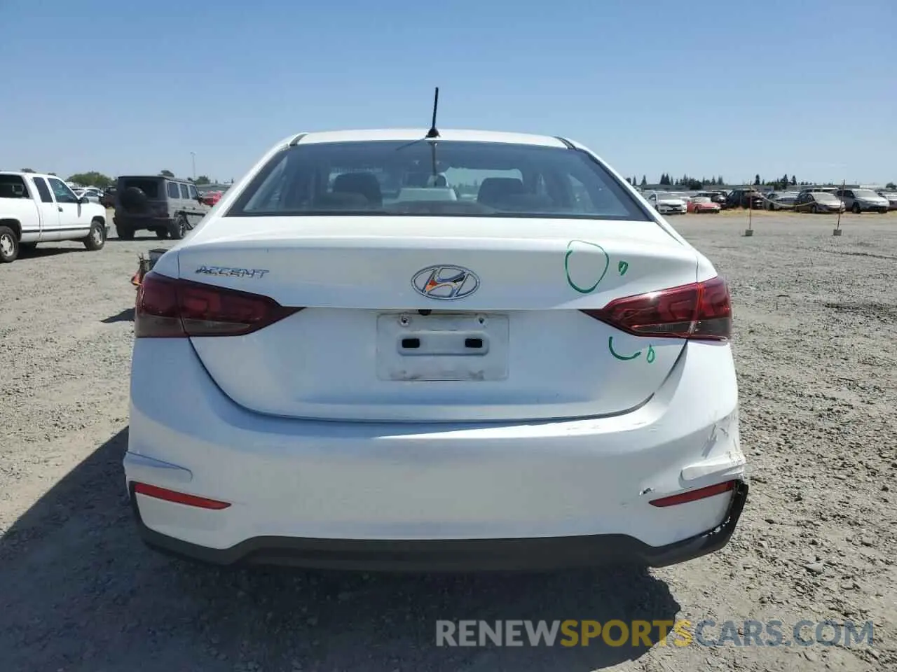 6 fotografías del automóvil dañado 3KPC24A66ME129570 HYUNDAI ACCENT 2021