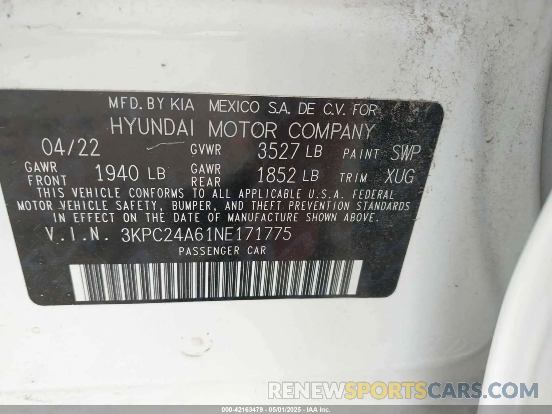 9 fotografías del automóvil dañado 3KPC24A61NE171775 HYUNDAI ACCENT 2022