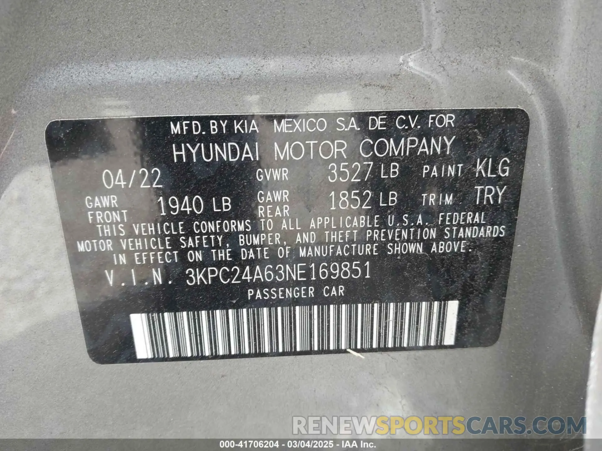 9 fotografías del automóvil dañado 3KPC24A63NE169851 HYUNDAI ACCENT 2022