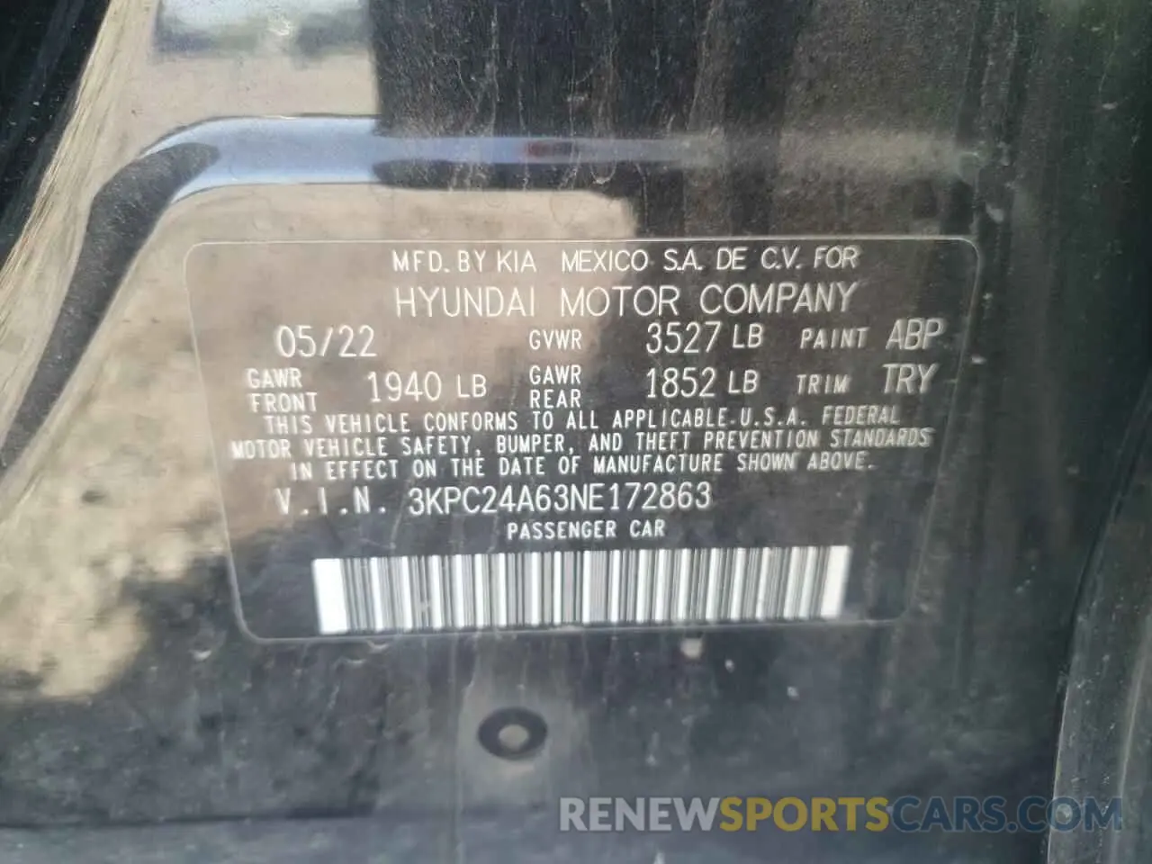 14 fotografías del automóvil dañado 3KPC24A63NE172863 HYUNDAI ACCENT 2022