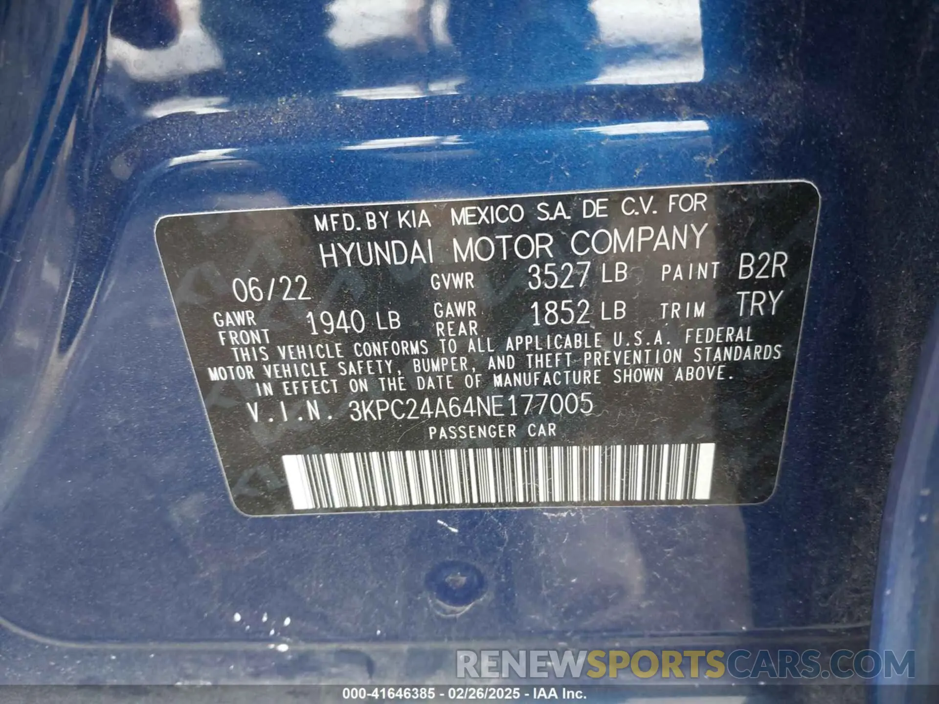 9 fotografías del automóvil dañado 3KPC24A64NE177005 HYUNDAI ACCENT 2022