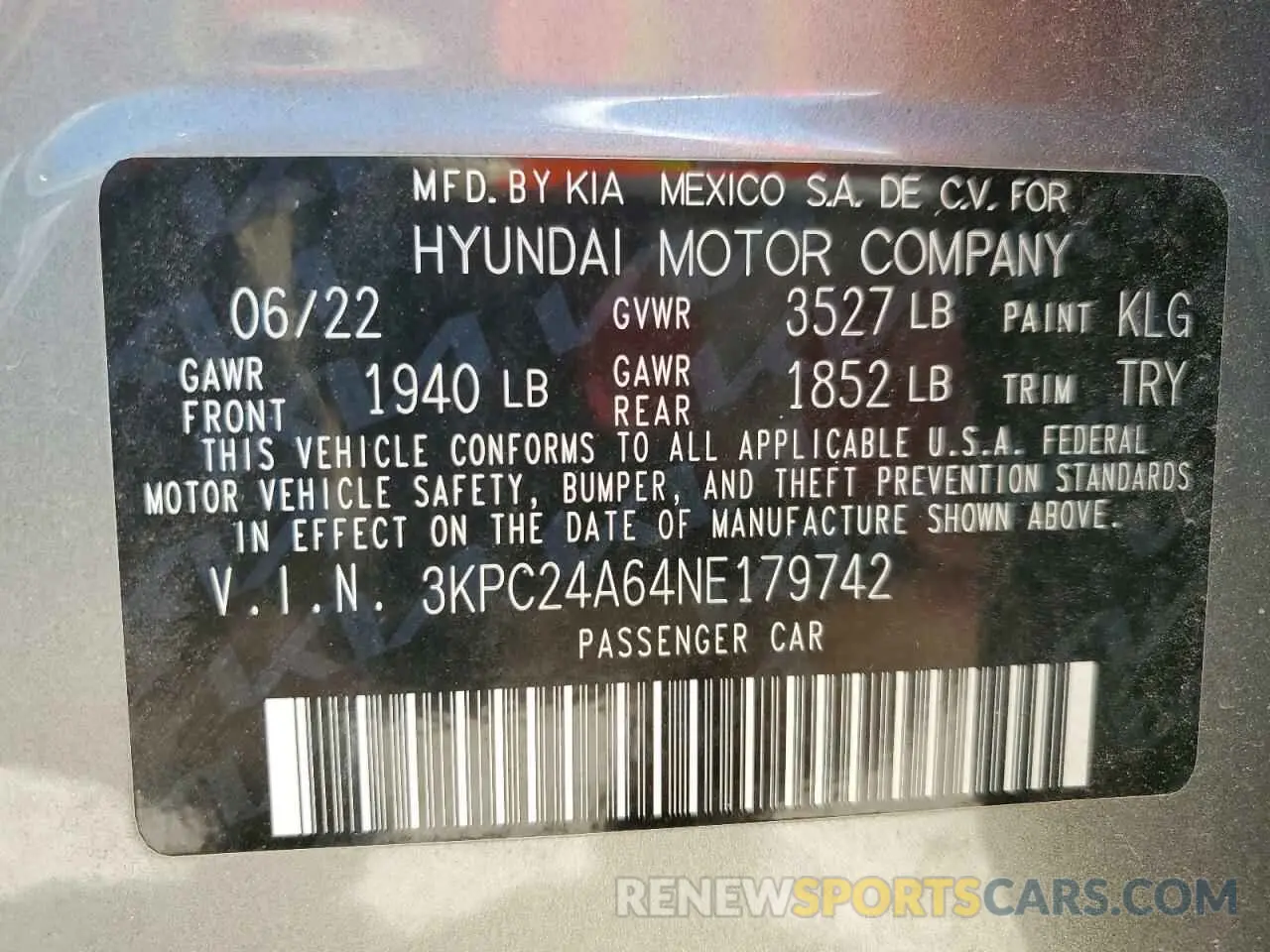 13 fotografías del automóvil dañado 3KPC24A64NE179742 HYUNDAI ACCENT 2022