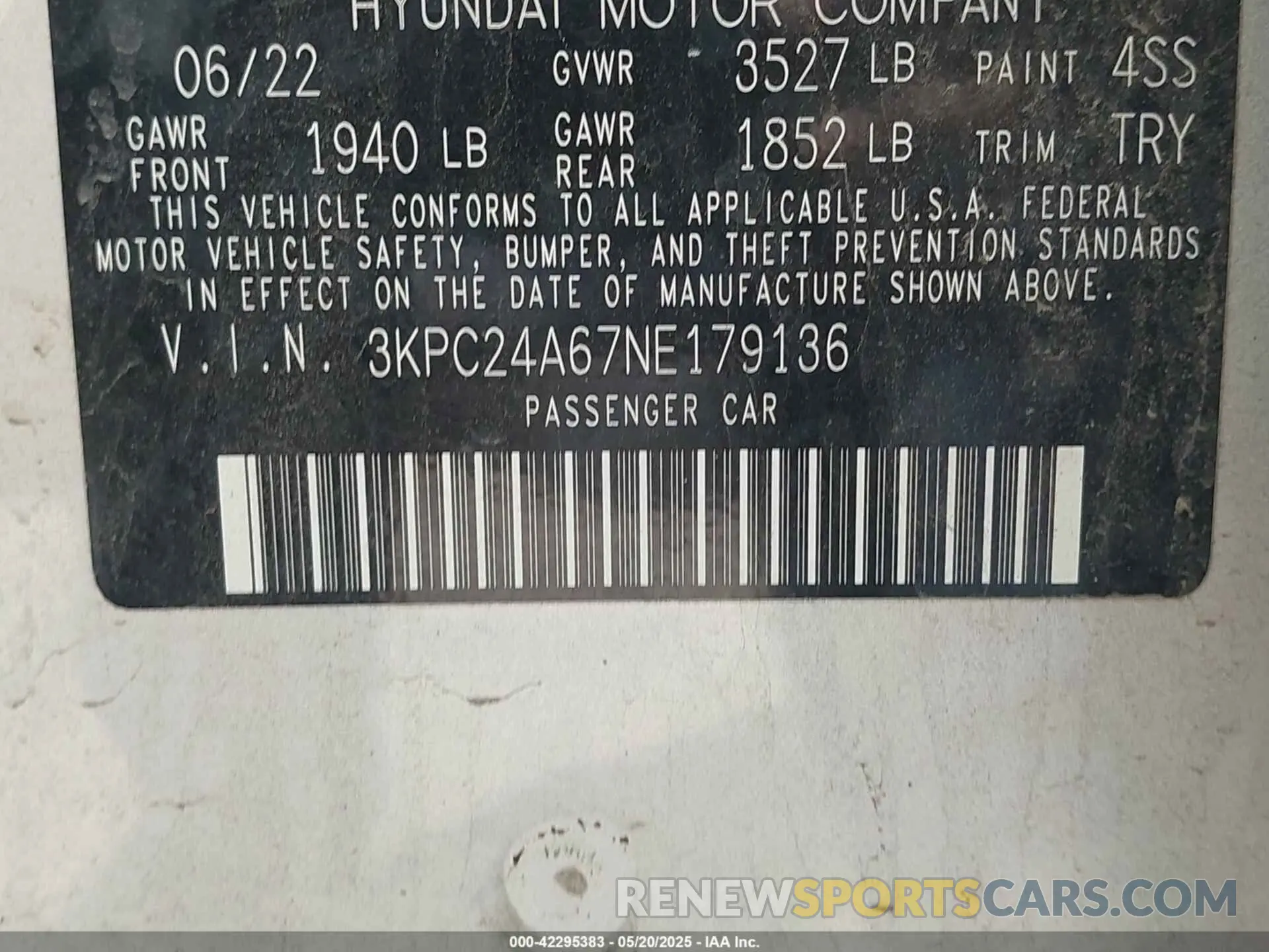9 fotografías del automóvil dañado 3KPC24A67NE179136 HYUNDAI ACCENT 2022