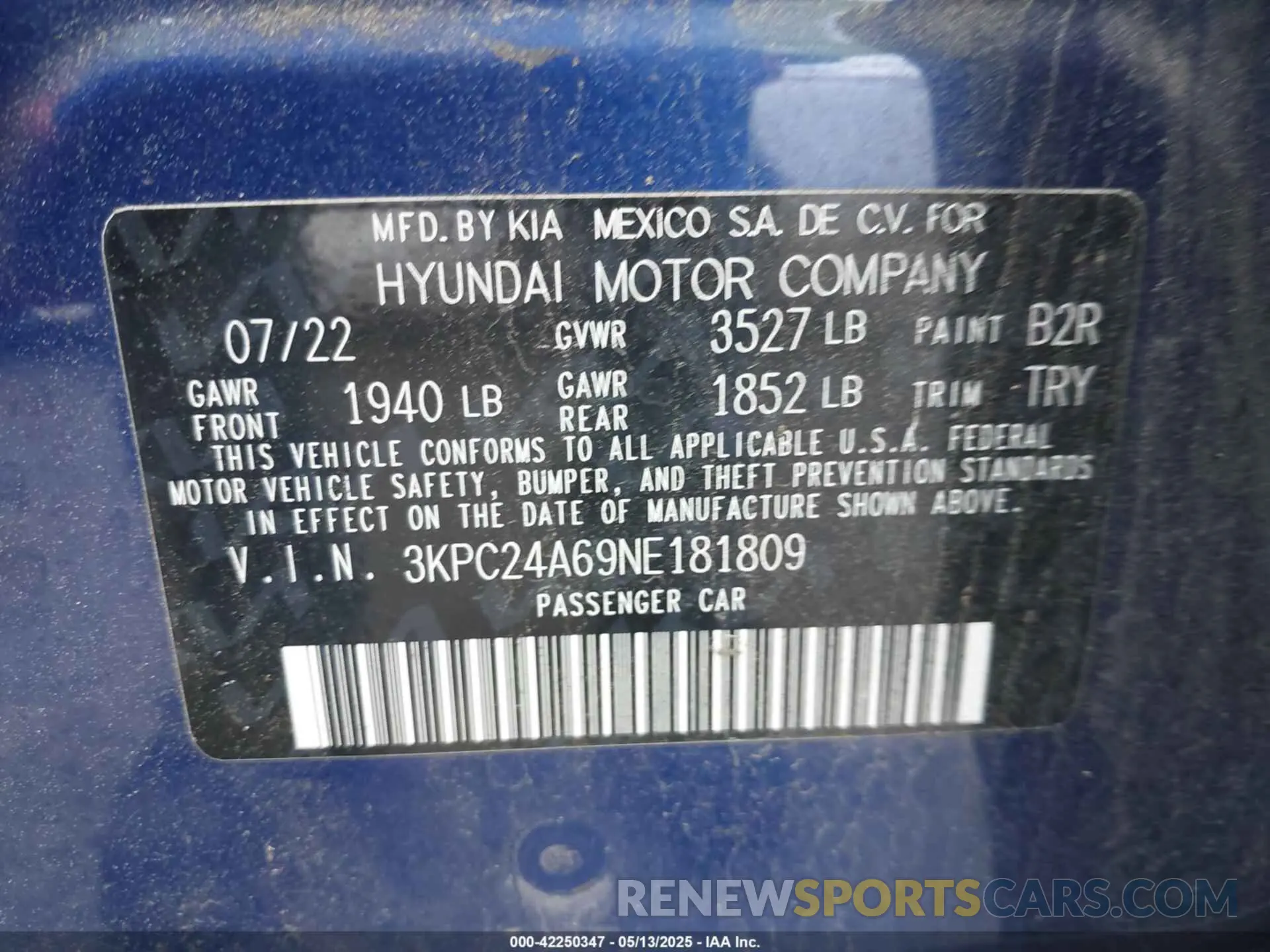 9 fotografías del automóvil dañado 3KPC24A69NE181809 HYUNDAI ACCENT 2022