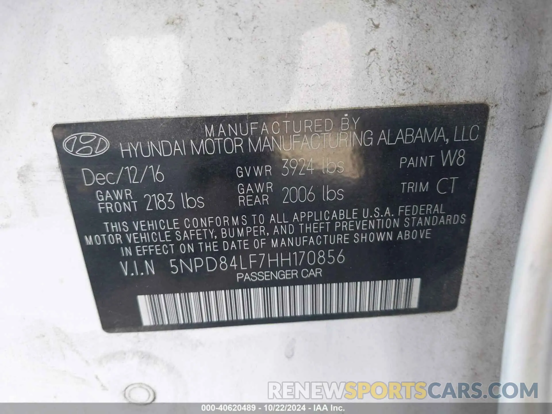 9 fotografías del automóvil dañado 5NPD84LF7HH170856 HYUNDAI ELANTRA 2017
