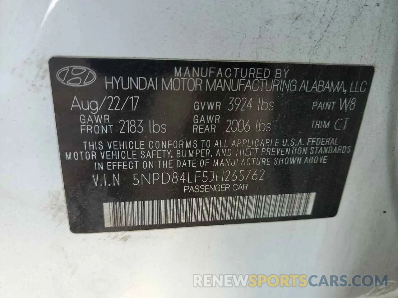 12 fotografías del automóvil dañado 5NPD84LF5JH265762 HYUNDAI ELANTRA 2018