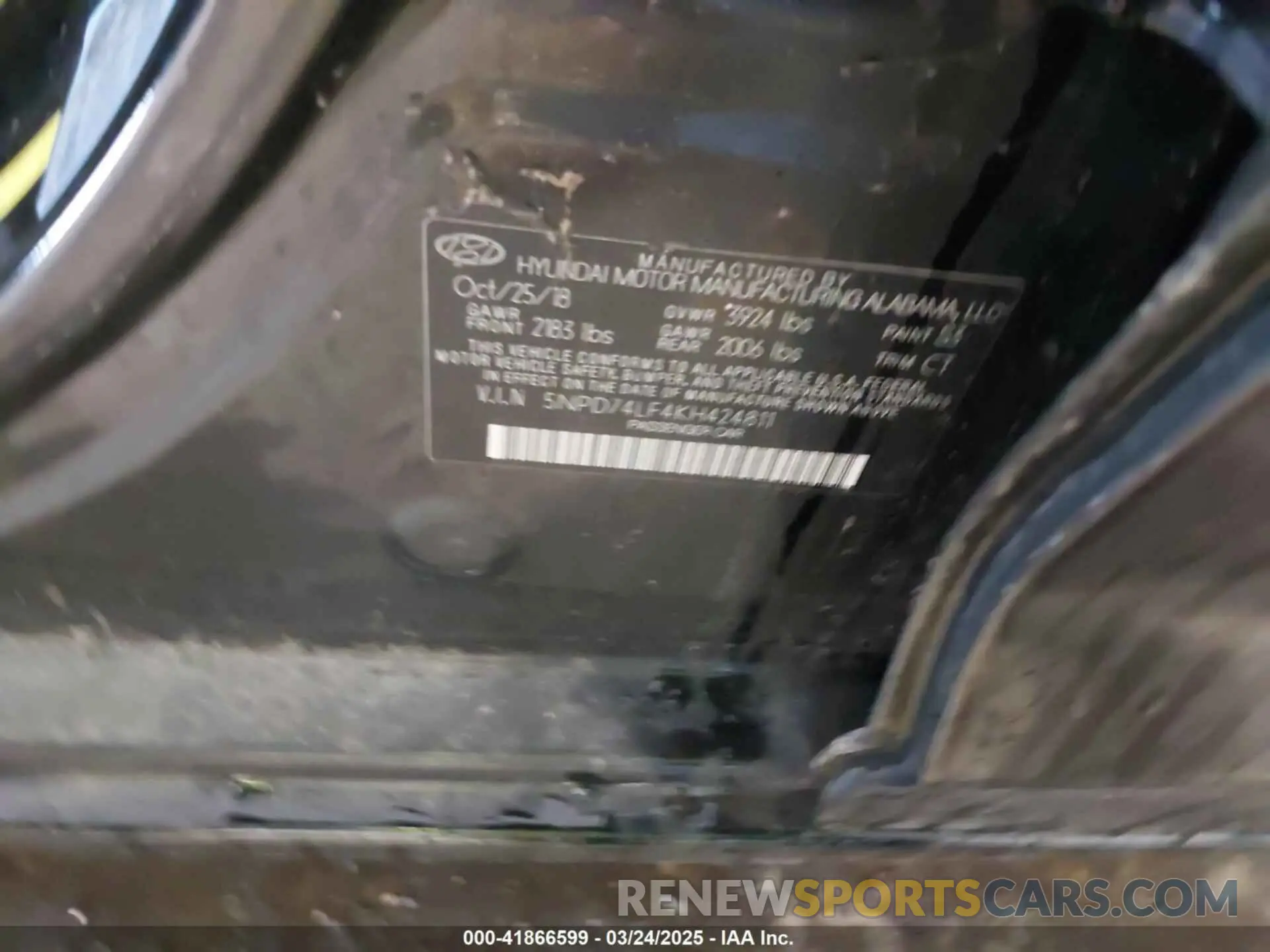 9 fotografías del automóvil dañado 5NPD74LF4KH424811 HYUNDAI ELANTRA 2019
