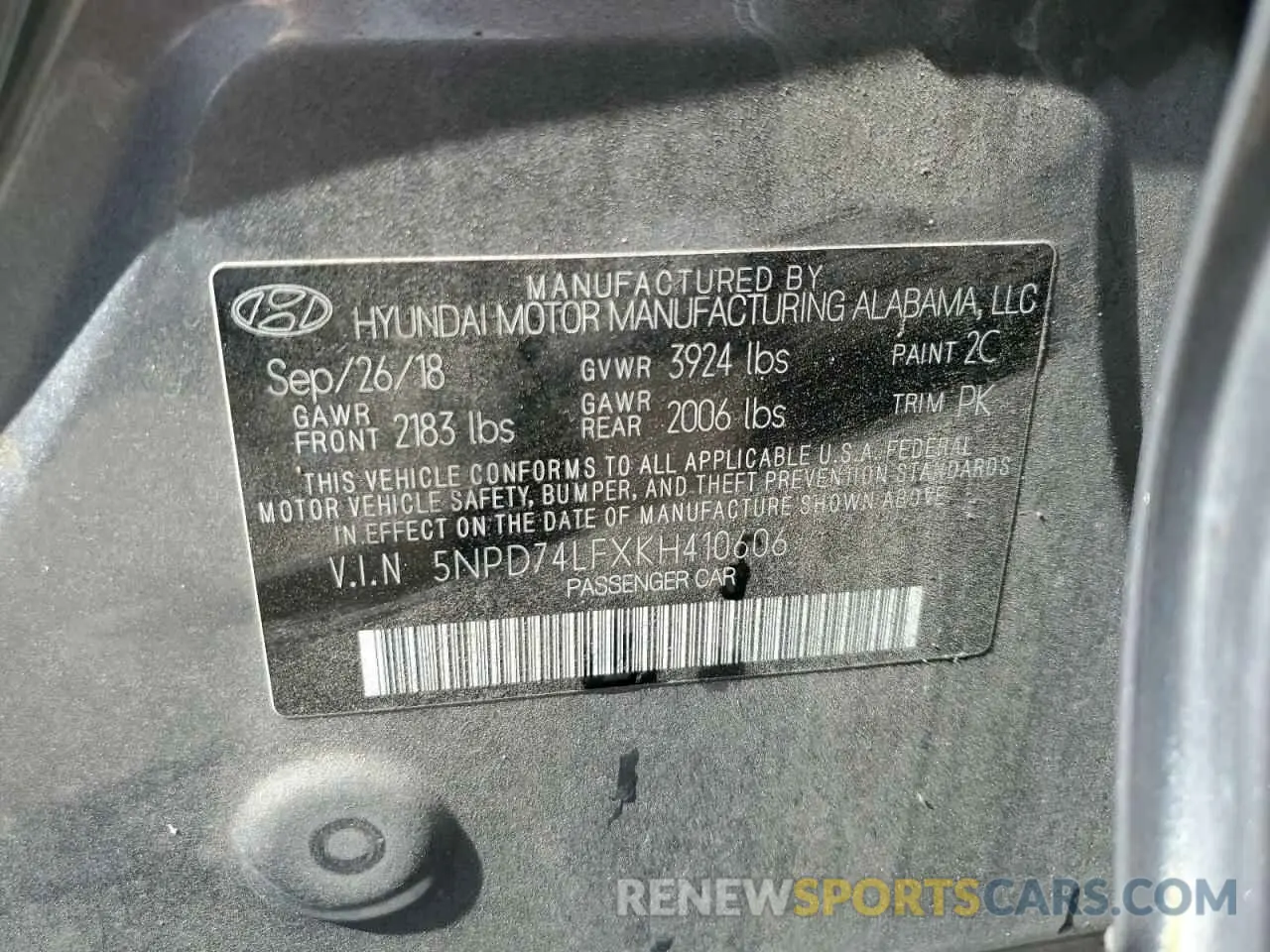 13 fotografías del automóvil dañado 5NPD74LFXKH410606 HYUNDAI ELANTRA 2019