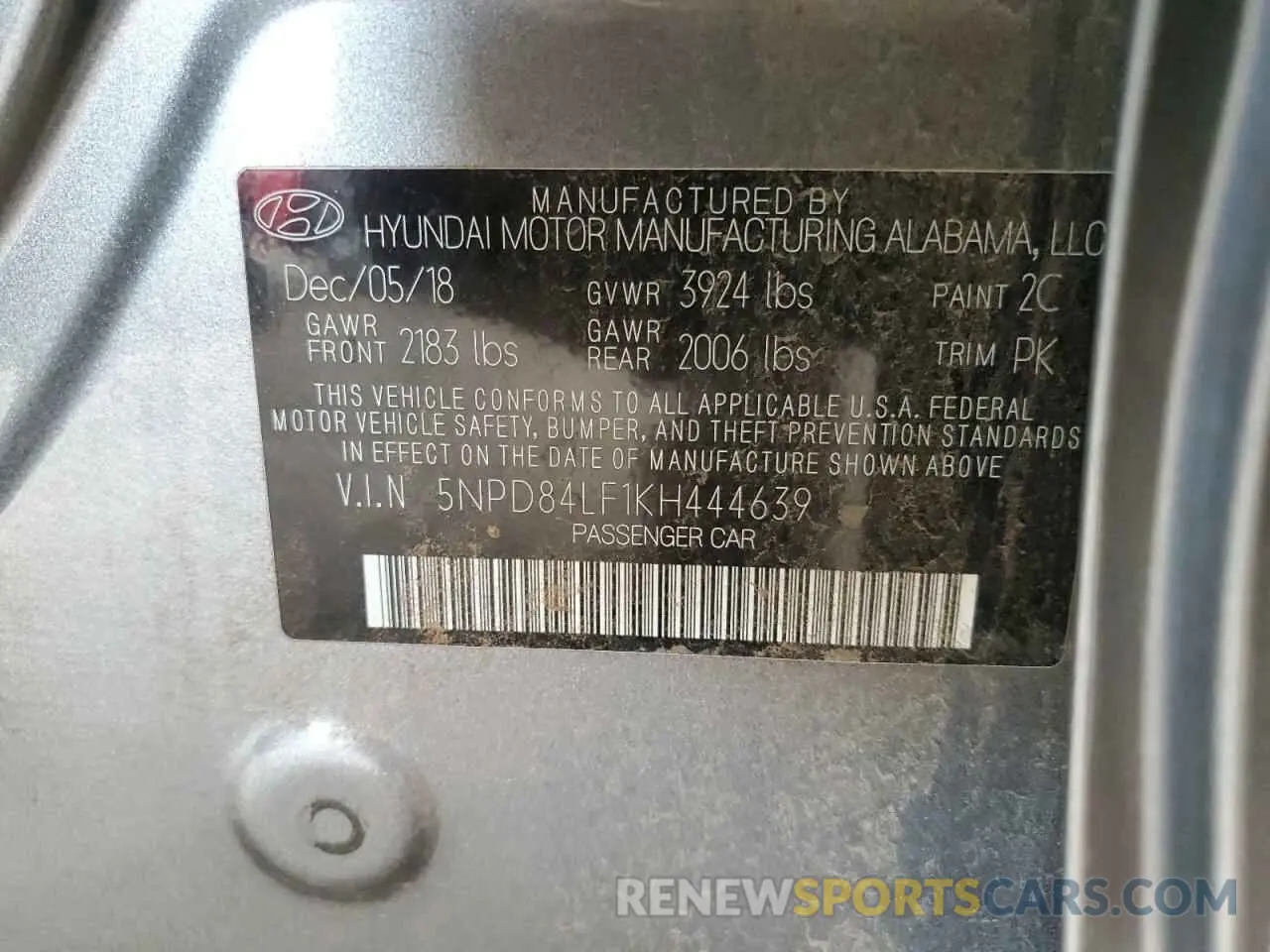 14 fotografías del automóvil dañado 5NPD84LF1KH444639 HYUNDAI ELANTRA 2019