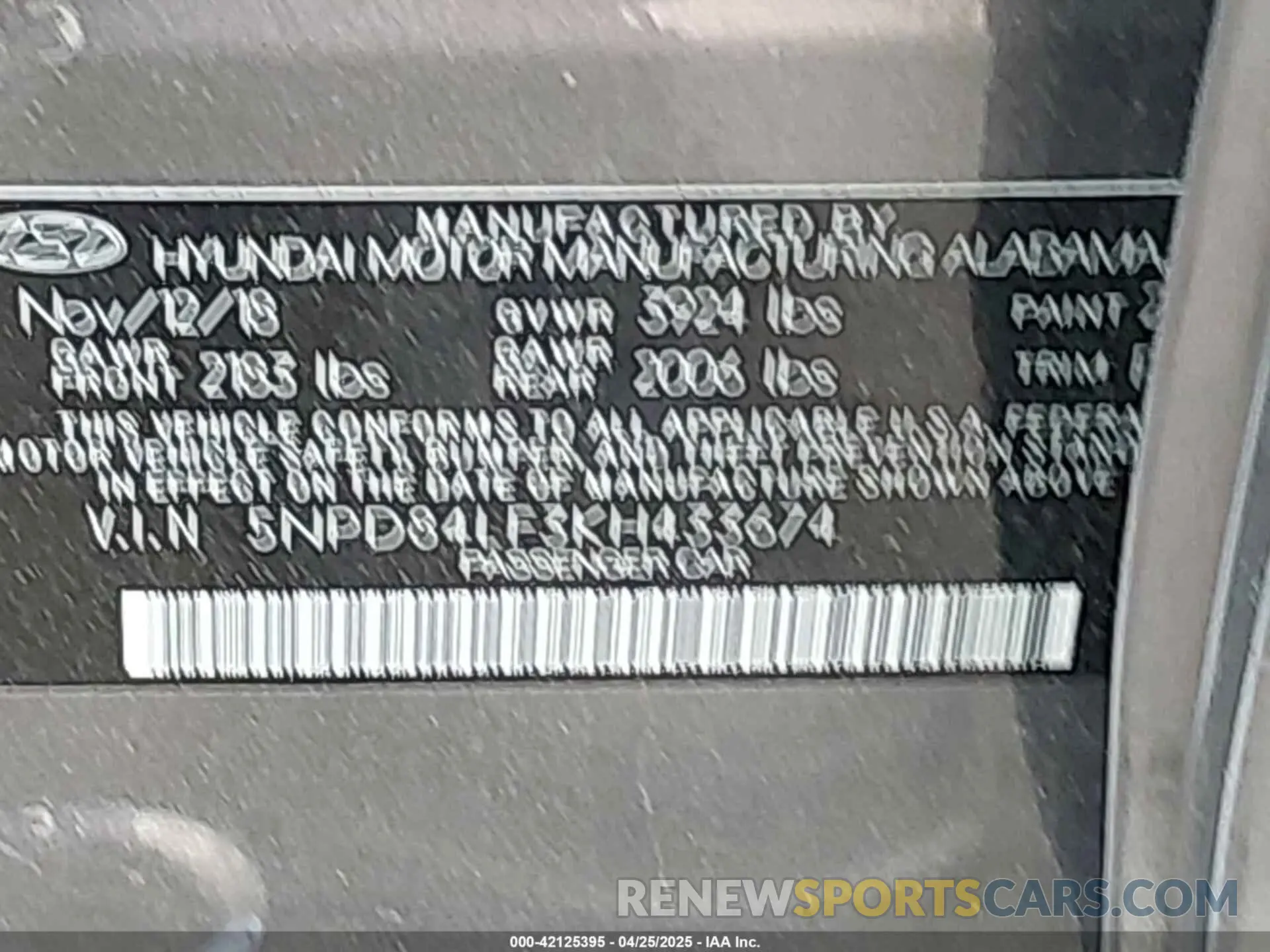 9 fotografías del automóvil dañado 5NPD84LF3KH433674 HYUNDAI ELANTRA 2019