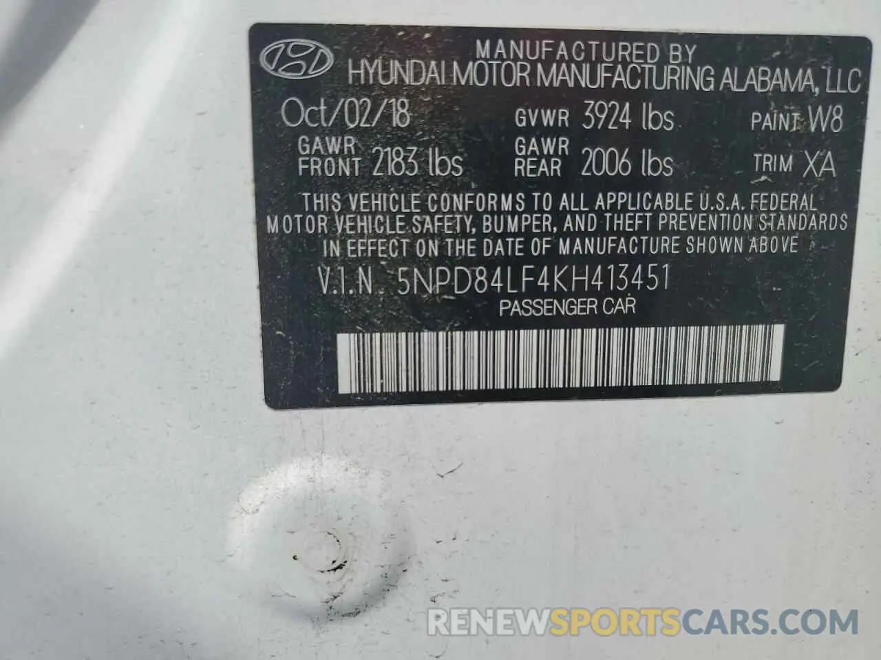 13 fotografías del automóvil dañado 5NPD84LF4KH413451 HYUNDAI ELANTRA 2019
