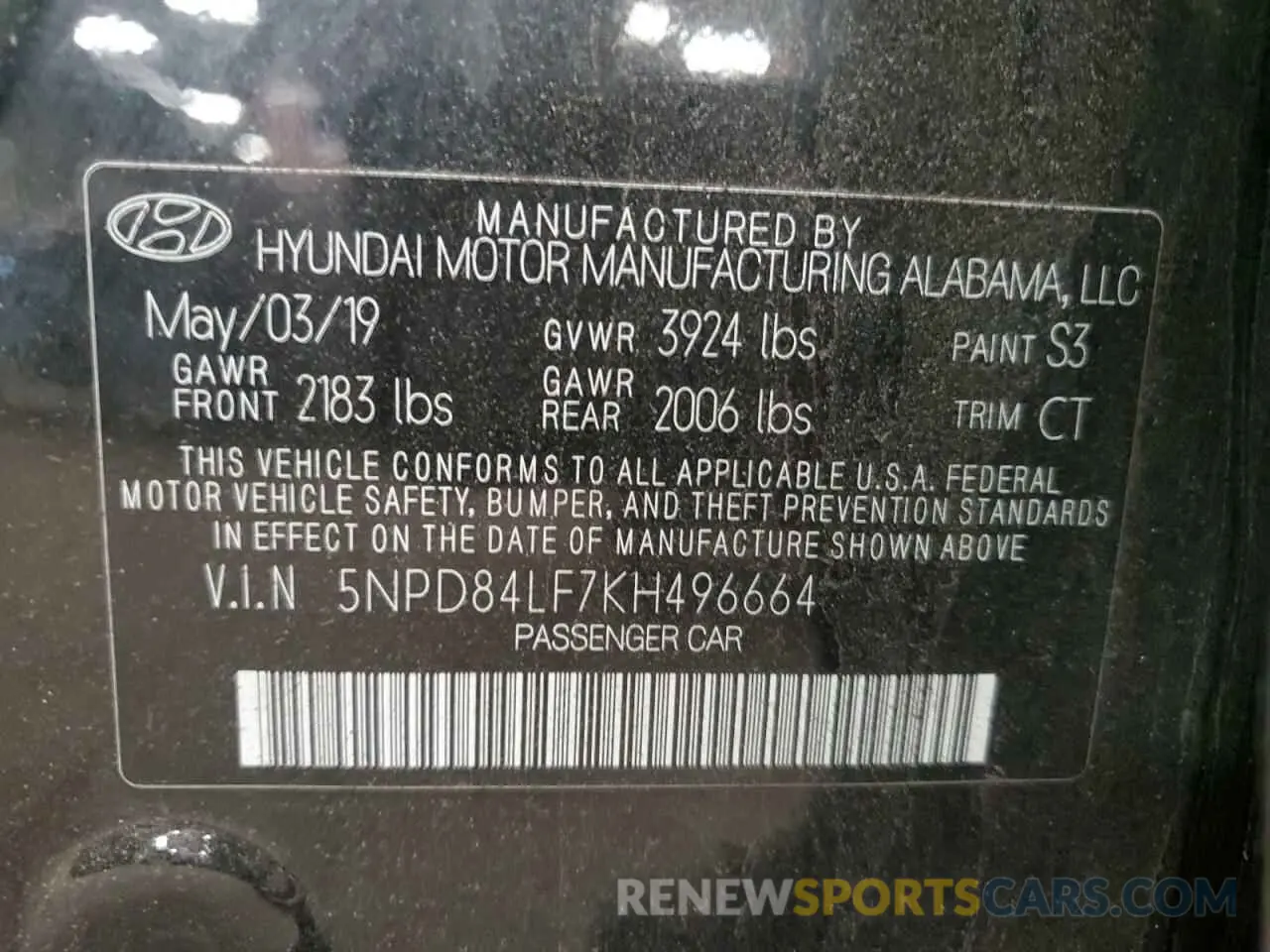 12 fotografías del automóvil dañado 5NPD84LF7KH496664 HYUNDAI ELANTRA 2019
