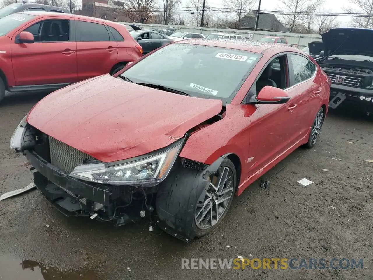 1 fotografías del automóvil dañado KMHD04LB0KU818437 HYUNDAI ELANTRA 2019