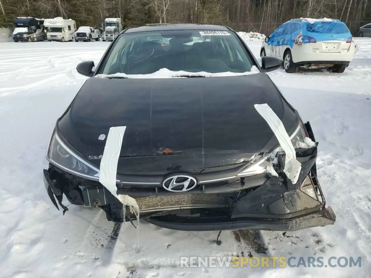5 fotografías del automóvil dañado KMHD74LF1KU803296 HYUNDAI ELANTRA 2019